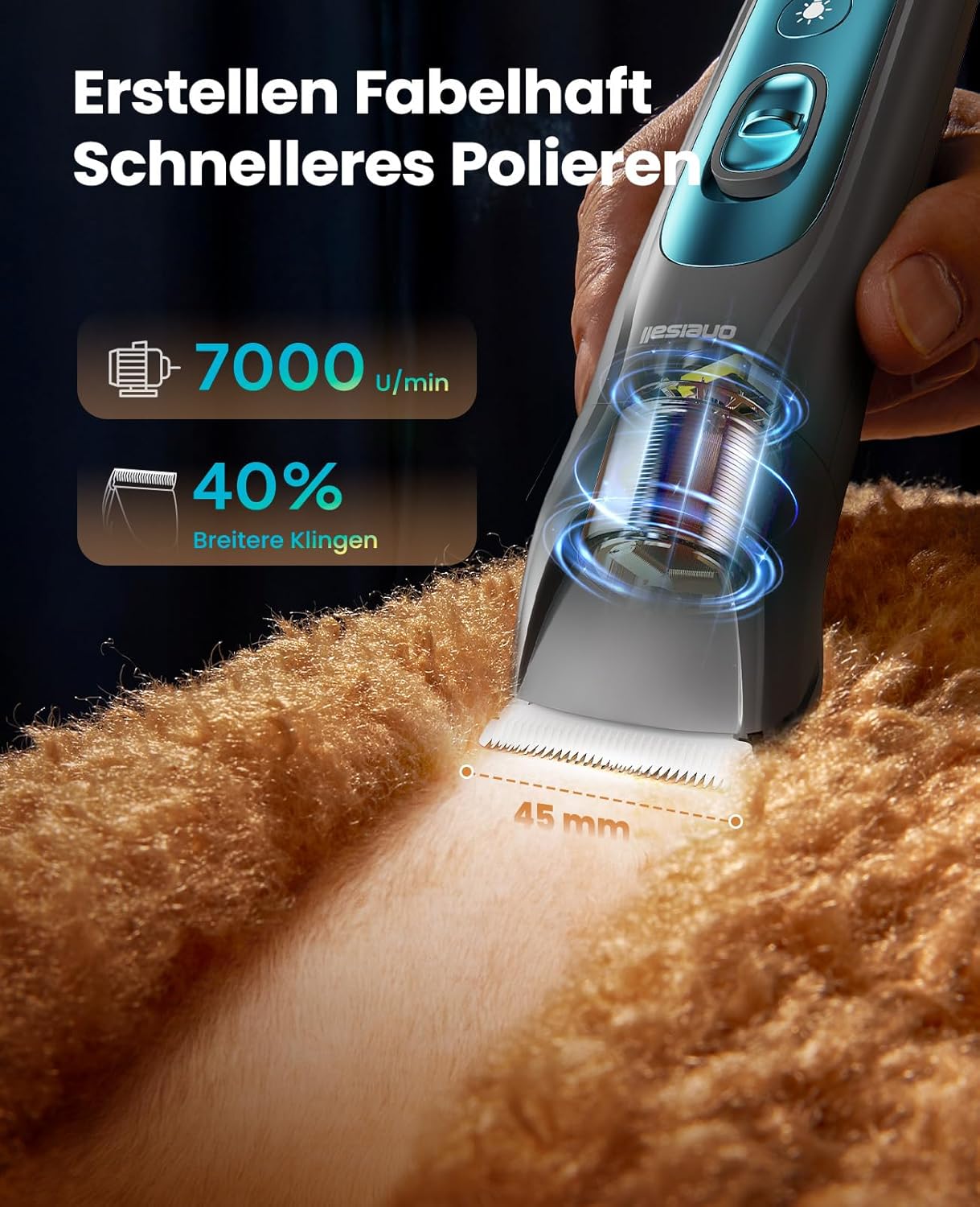 Thumbnail 1 de oneisall 4in1 Leise Schermaschine für Hund & Katze (LED, 2000 mAh) – Pfotentrimmer & Krallenschleifer
