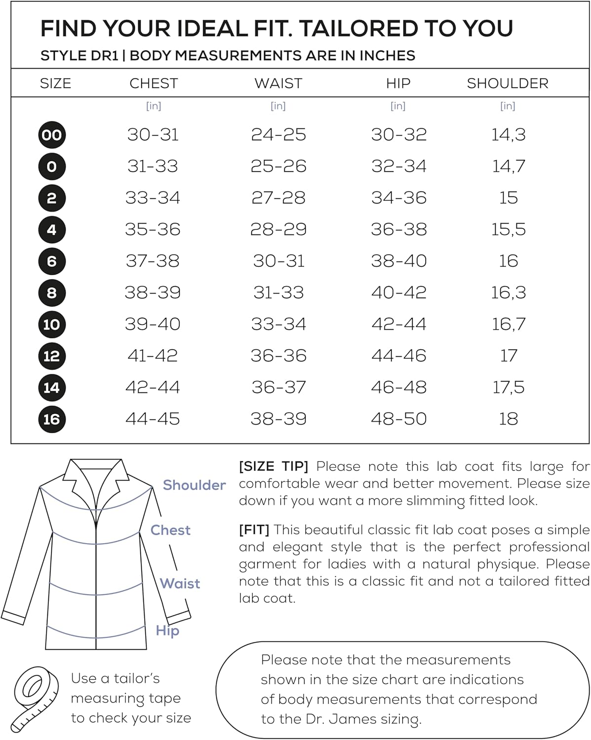 Thumbnail 2 de Dr. James Premium Lab Coat for Women – Classic/Regular Fit, 37" Length, OEKO-TEX® Fabric