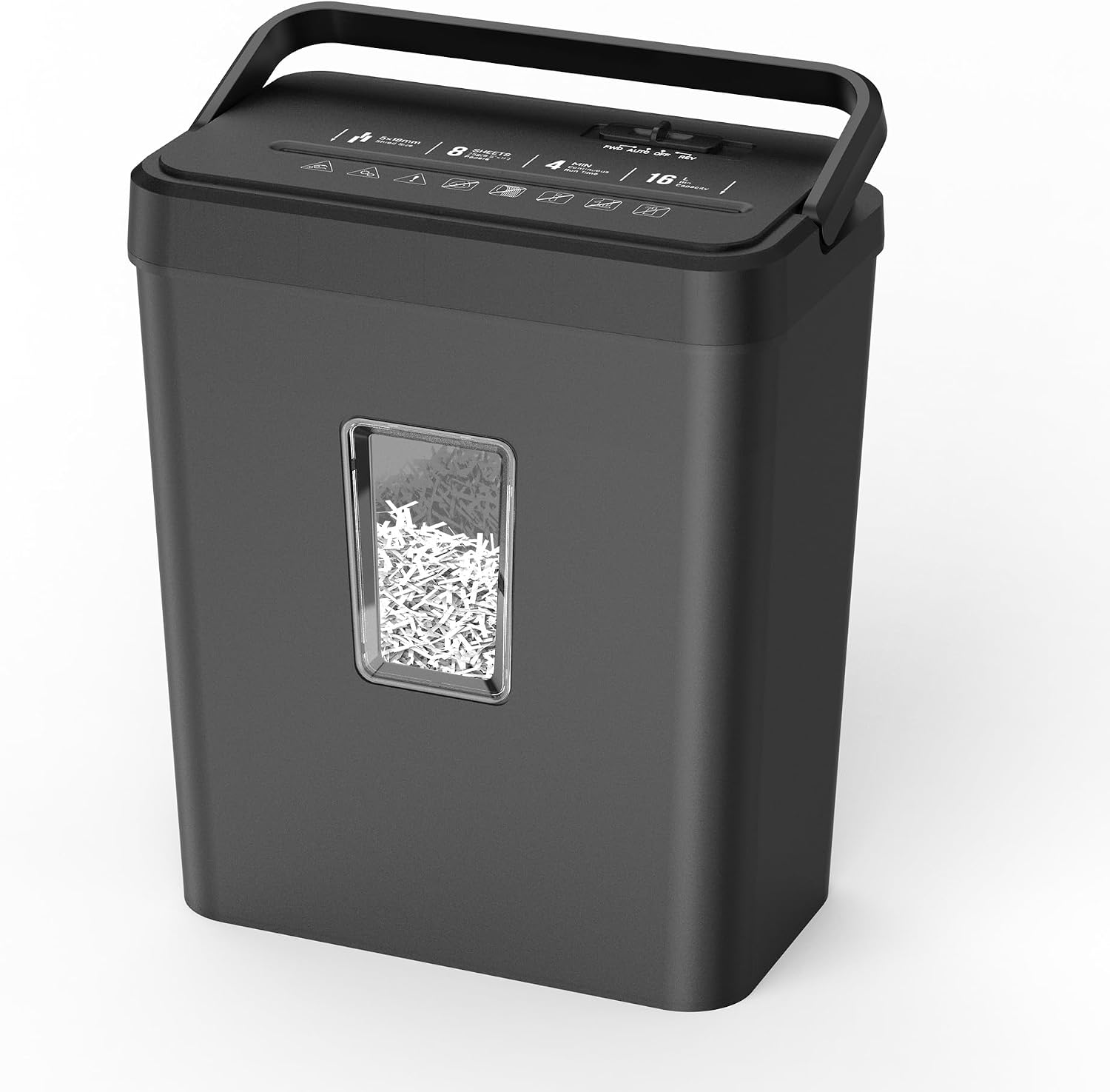 Novodesk NOVO-AZ1693VC Cross-Cut Paper Shredder, P-4, 8-Sheet, 4.23-Gallon Bin