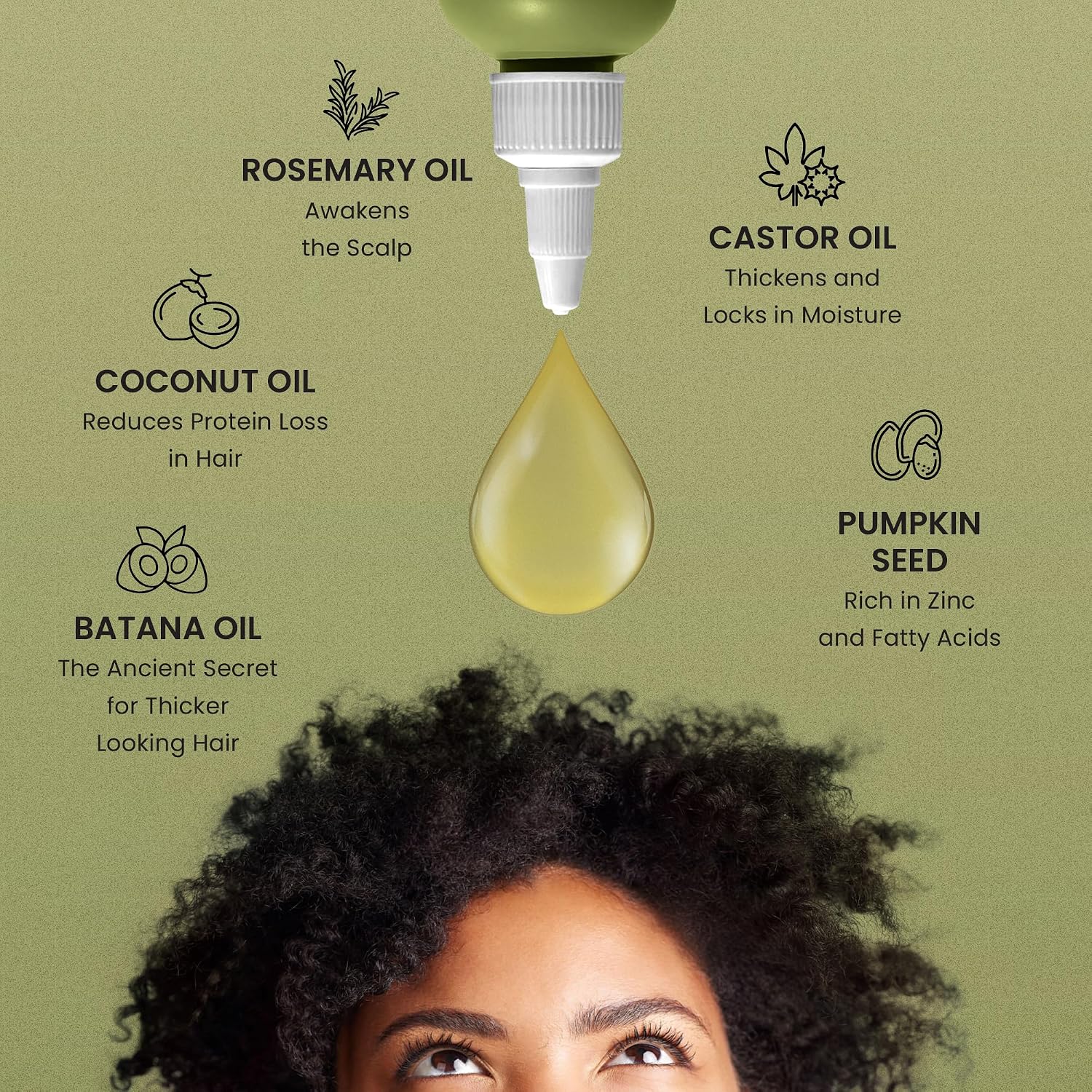 Detalle de Lebanta Batana Oil for Hair - 100% Pure & Natural Blend for Thicker, Stronger-Looking Hair