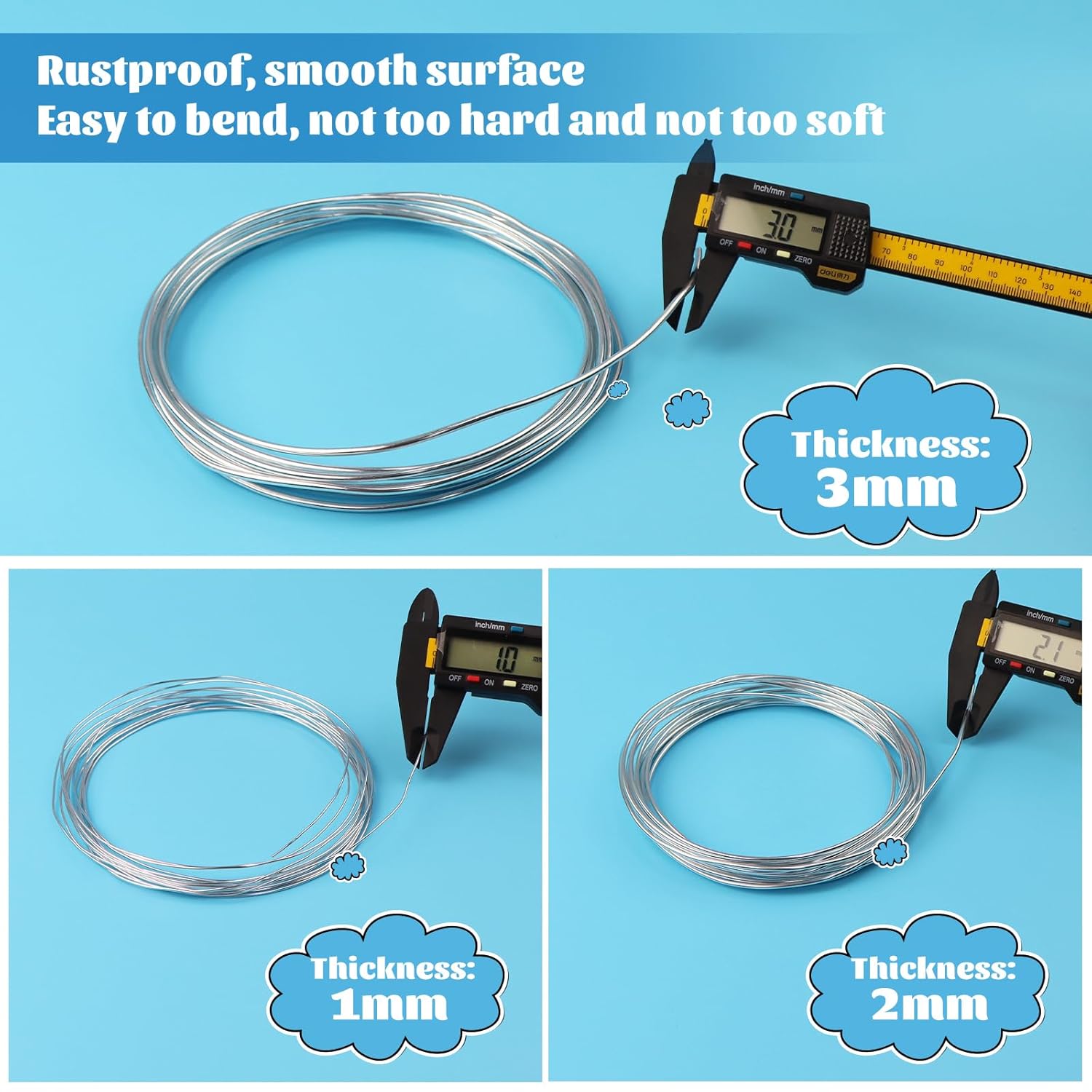 Thumbnail 1 de TAIANJI Basteldraht 5 m, 3 Rollen 🧵