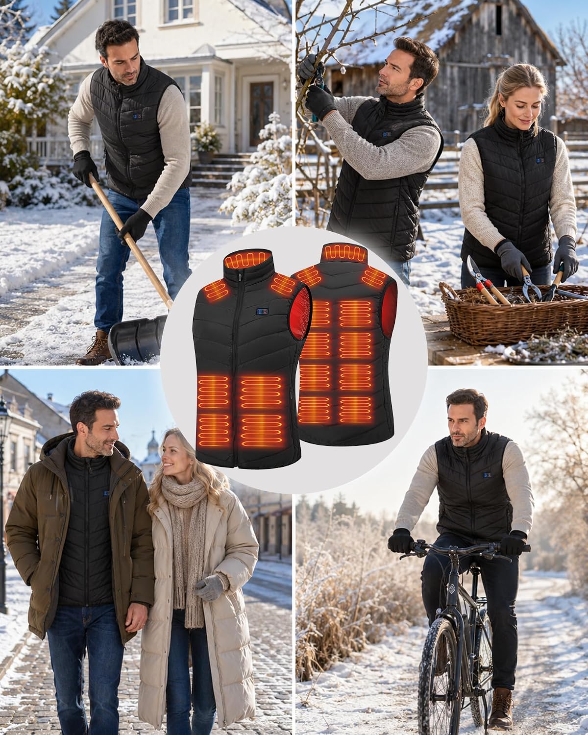 Detalle de vapesoon Gilet chauffant mixte, 15 zones et 3 niveaux de chaleur