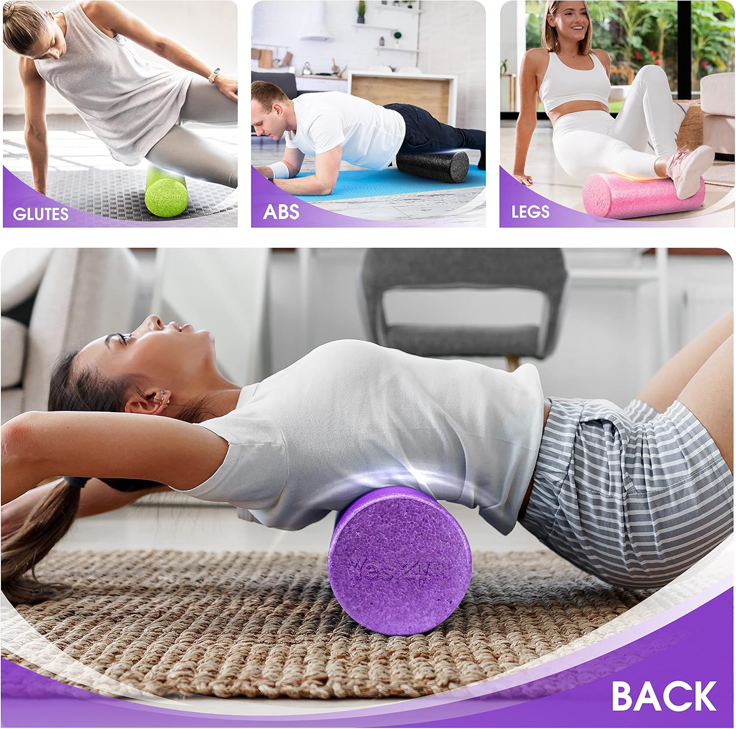 Detalle de Yes4All High-Density EPP Round Back Roller Foam – 30, 45, 60 & 90 cm