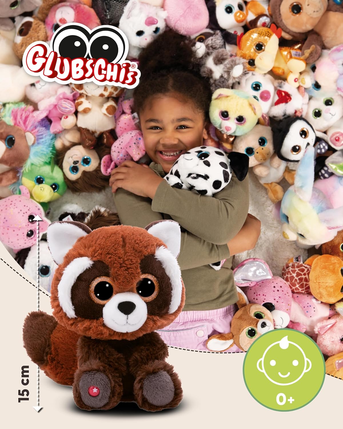 Detalle 2 de NICI GLUBSCHIS Roter Panda Robidu Kuscheltier 15 cm (49692) – weich zum Kuscheln & Verschenken