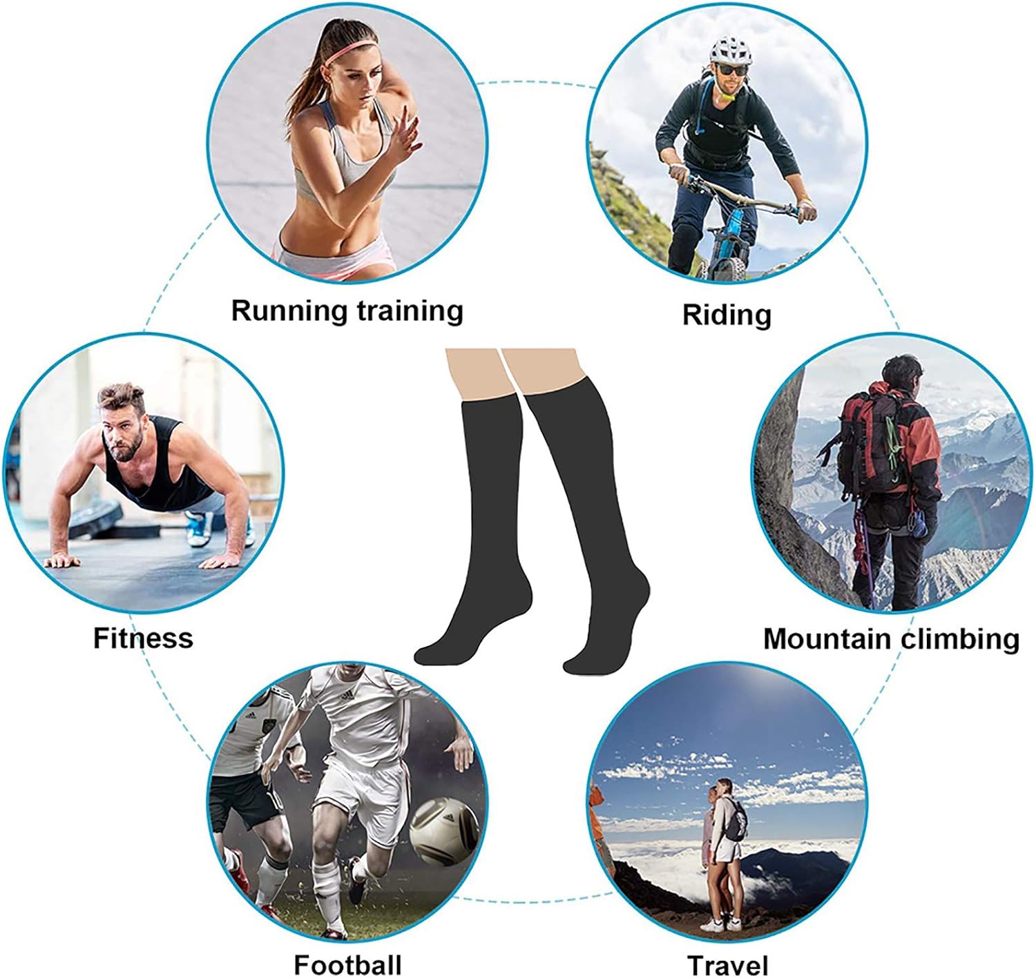 Thumbnail 6 de LEOSTEP 4 Pairs Compression Socks for Women & Men
