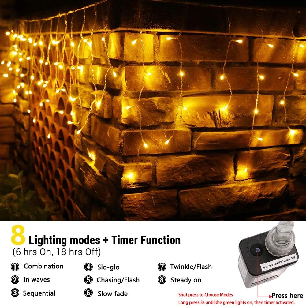 Detalle de Toodour Icicle Lights, 360 LEDs