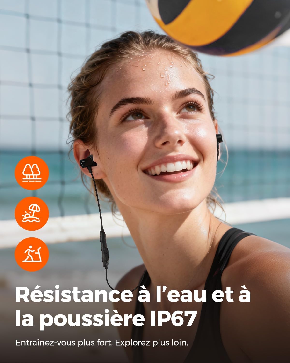 Thumbnail 4 de truefree HD-100 : écouteurs Bluetooth sport à arceau magnétique, IA anti-bruit, IP67