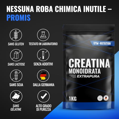 Thumbnail 5 de Gym Nutrition Creatina Monoidrato in Polvere 1KG – 100% Vegan, Extrapura con Inulina