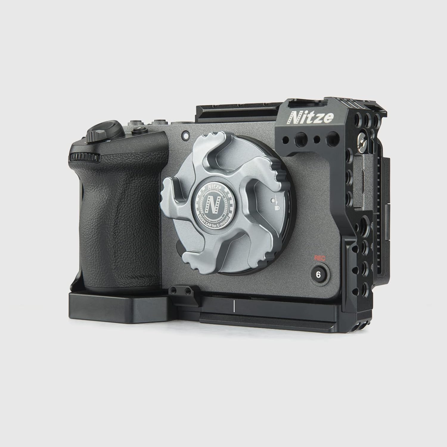 Detalle de Nitze N81-A1 E Mount Gehäusekappe – Aluminium, kompatibel mit Sony E-Mount Kameras