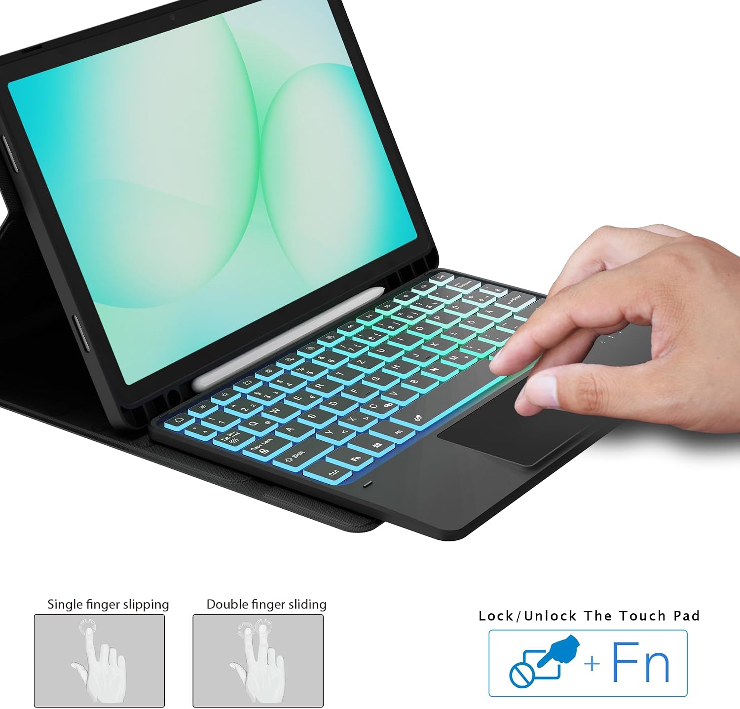 Detalle 2 de Samsung Galaxy Tab A11+/A9+ Hülle mit Tastatur