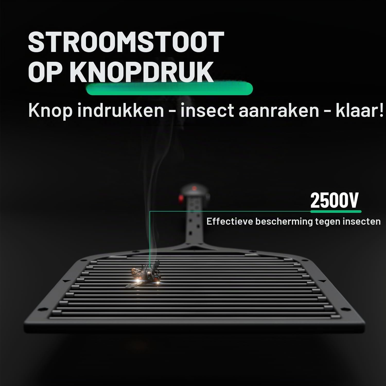 Detalle 2 de Greate 901019-2 elektrische vliegenmepper, set van 2 op batterijen