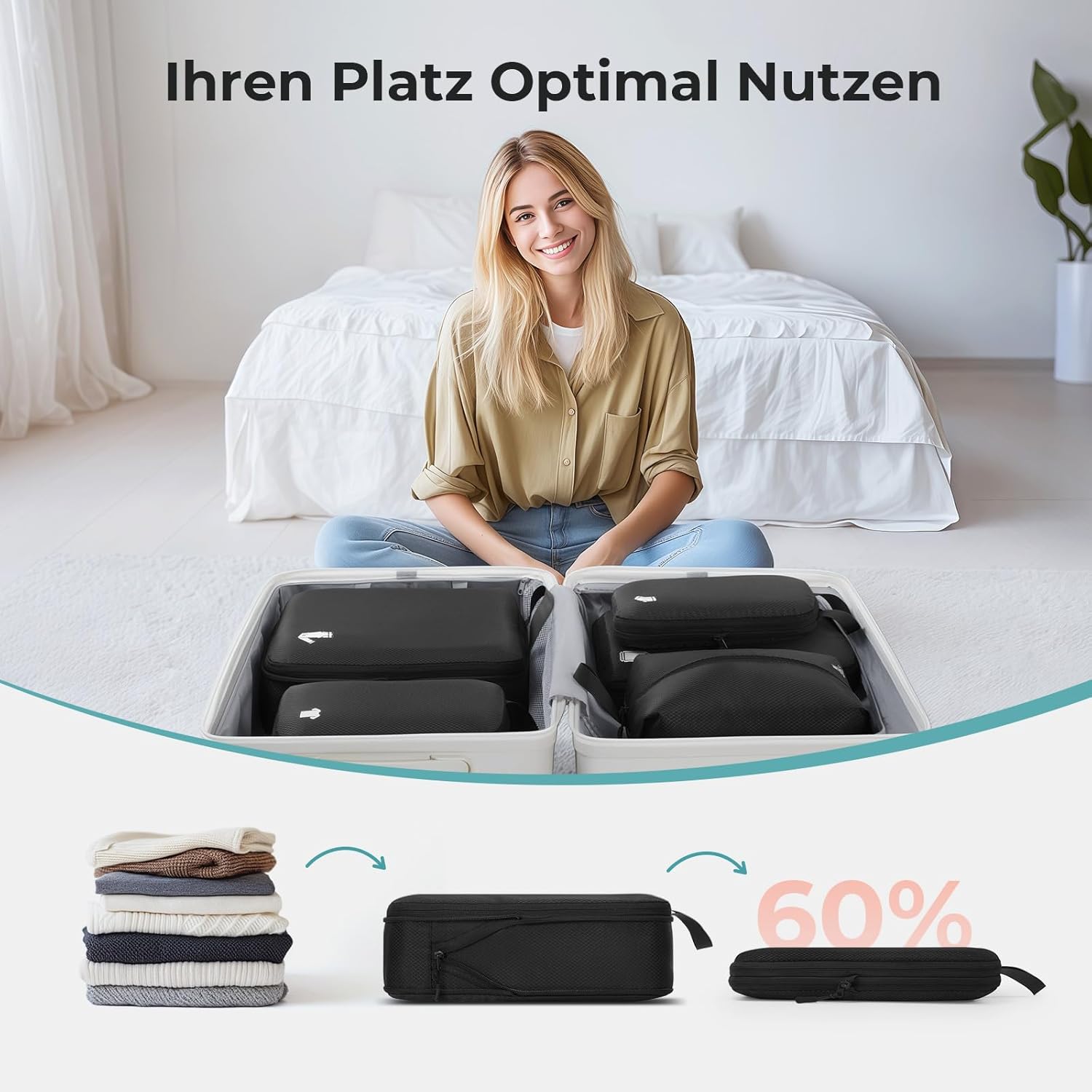 Detalle 2 de Packing Cubes Compression 8er Koffer Organizer