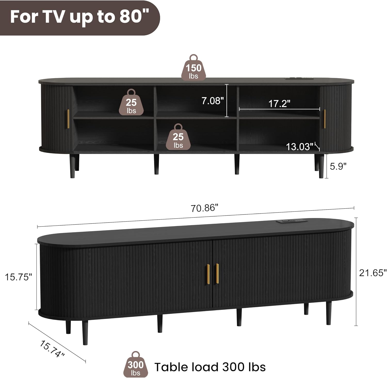 Detalle 2 de DHH TV Stand, 70.8-Inch