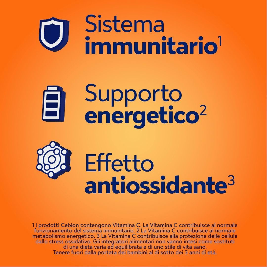 Detalle de Cebion Vitamina C 500 mg Masticabile Arancia – 120 Compresse: supporto immunità e metabolismo