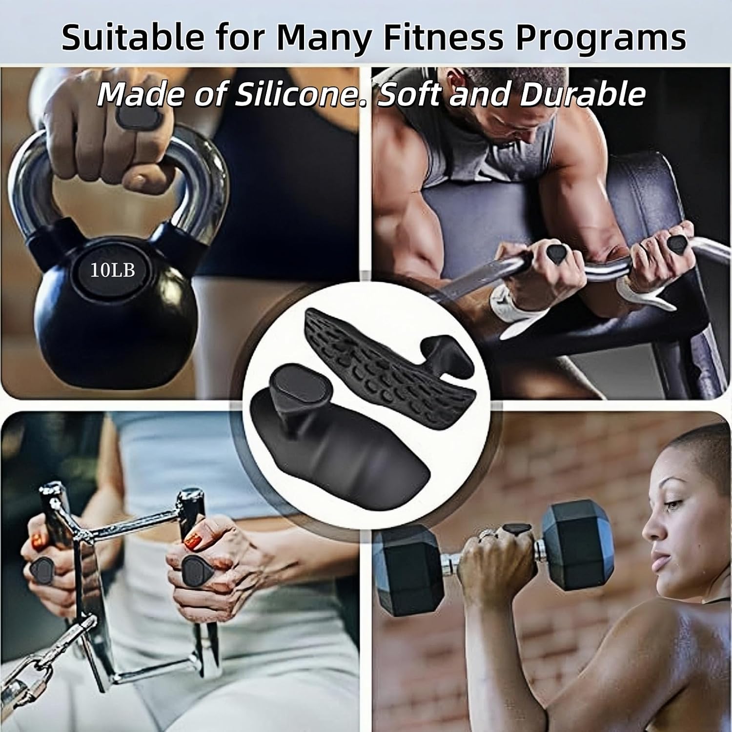Detalle de Jopplim Anti-Slip Workout Grips, Silicone Palm Pads for Weight Training