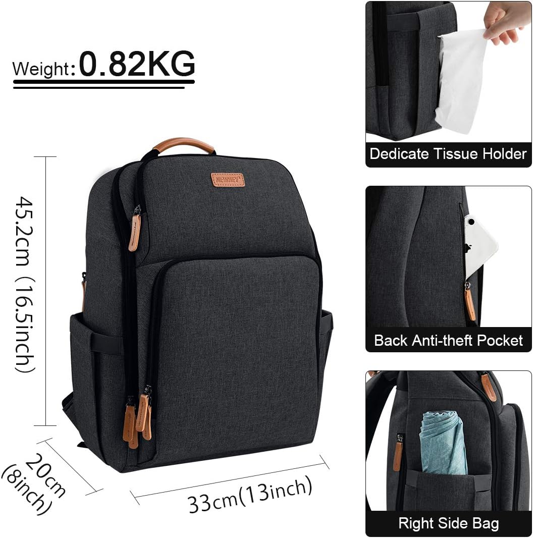 Detalle 2 de NEWHEY Waterproof Baby Changing Backpack with 13 Pockets and Insulated Bottle Storage