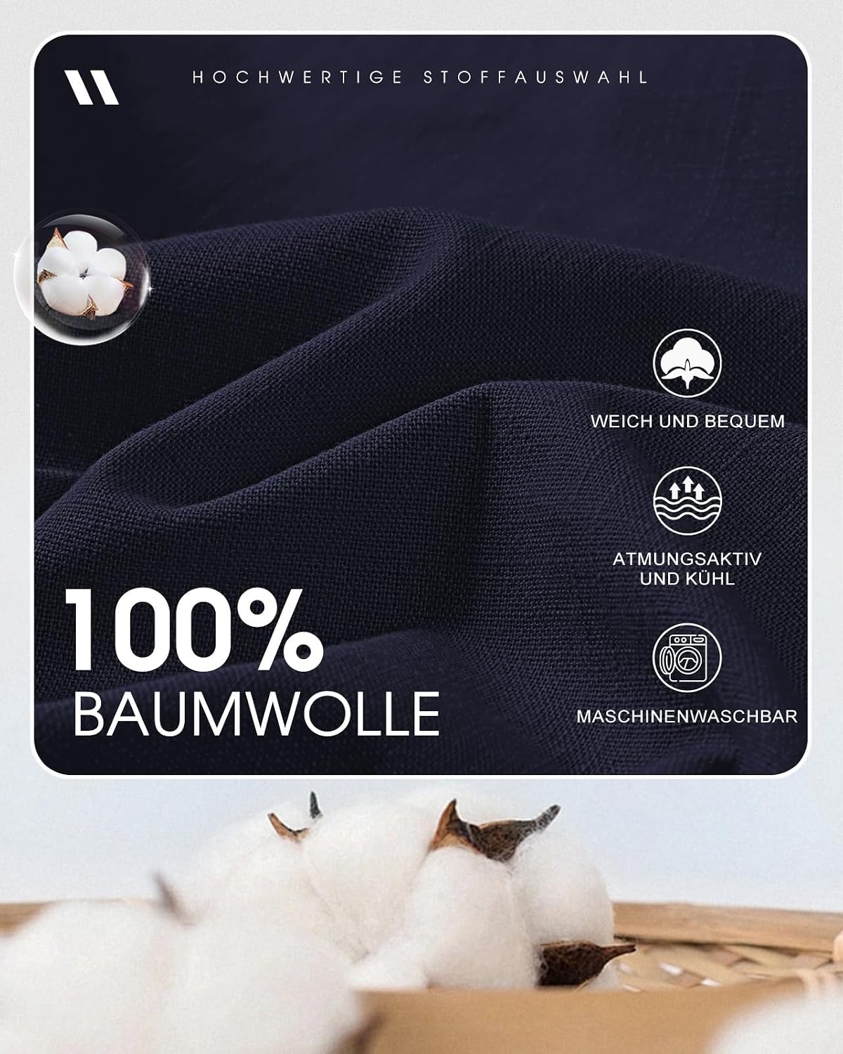 Detalle de HMIYA Herren Hemd aus Baumwolle – Sommer-Freizeithemd, Regular Fit, Kurzarm