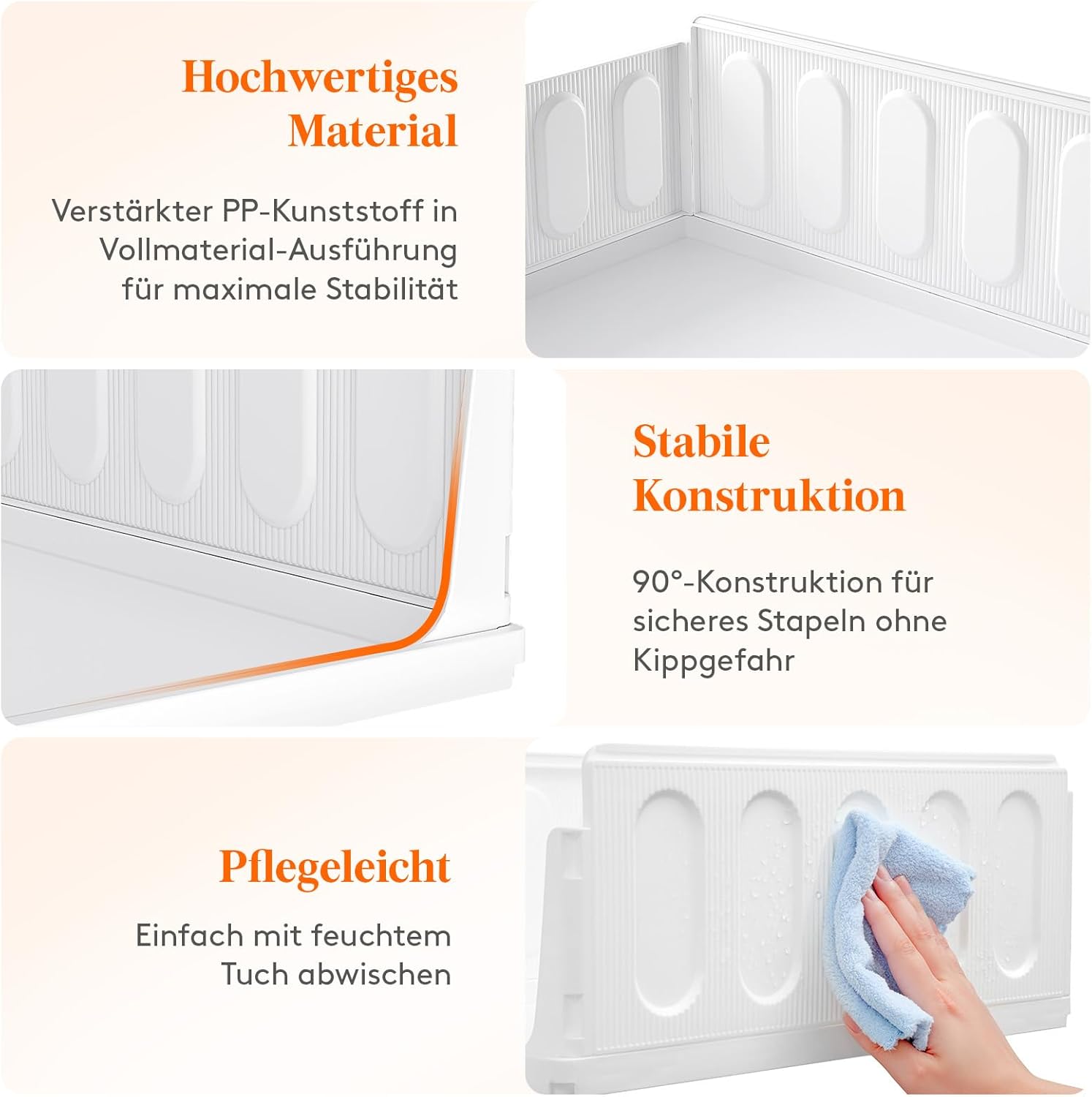 Thumbnail 5 de Lifewit 8er-Set stapelbarer Kleiderschrank-Organizer (ausziehbar) – 32 cm