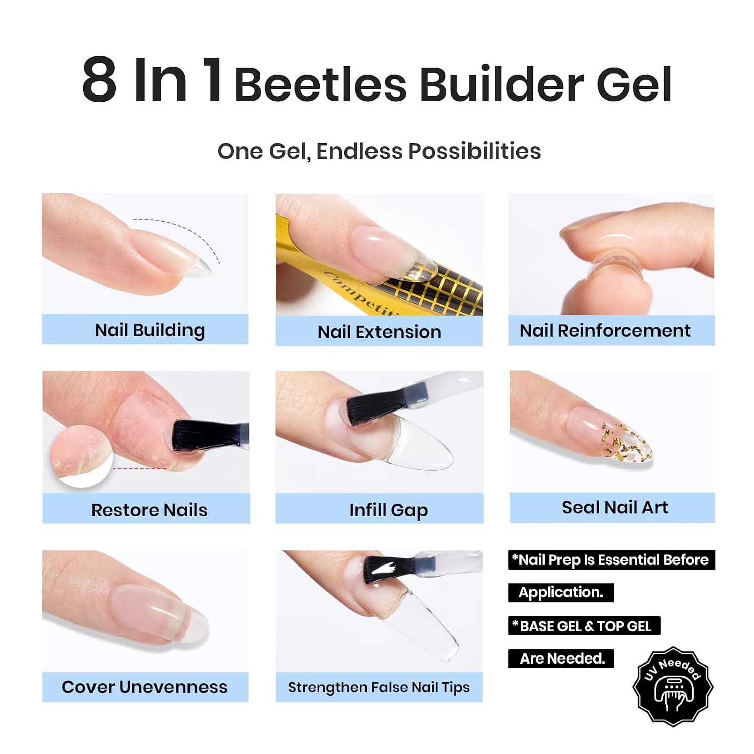 Detalle 2 de Beetles Builder Gel 0.51 oz Clear Nails