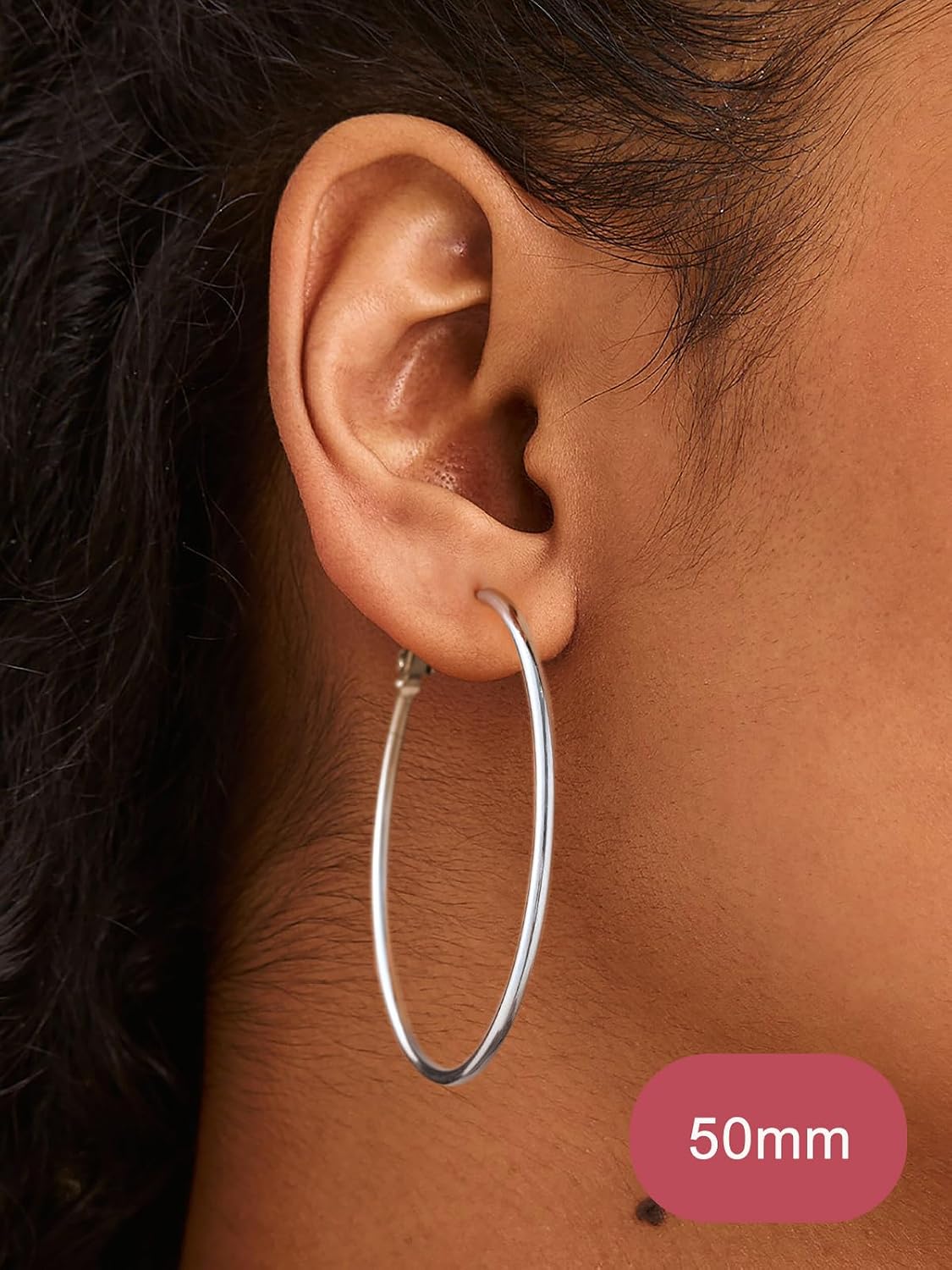 Detalle 2 de FOCALOOK Créoles femme 30 mm Argent