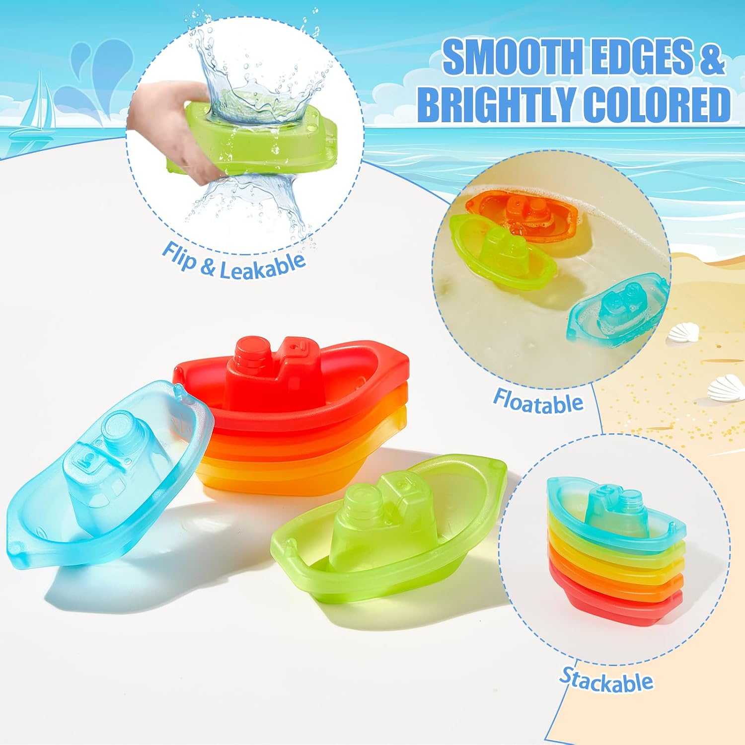 Thumbnail 3 de Baby Bath Toys for 1–4 Year Olds: 11-Piece Mold-Free Water Play Set