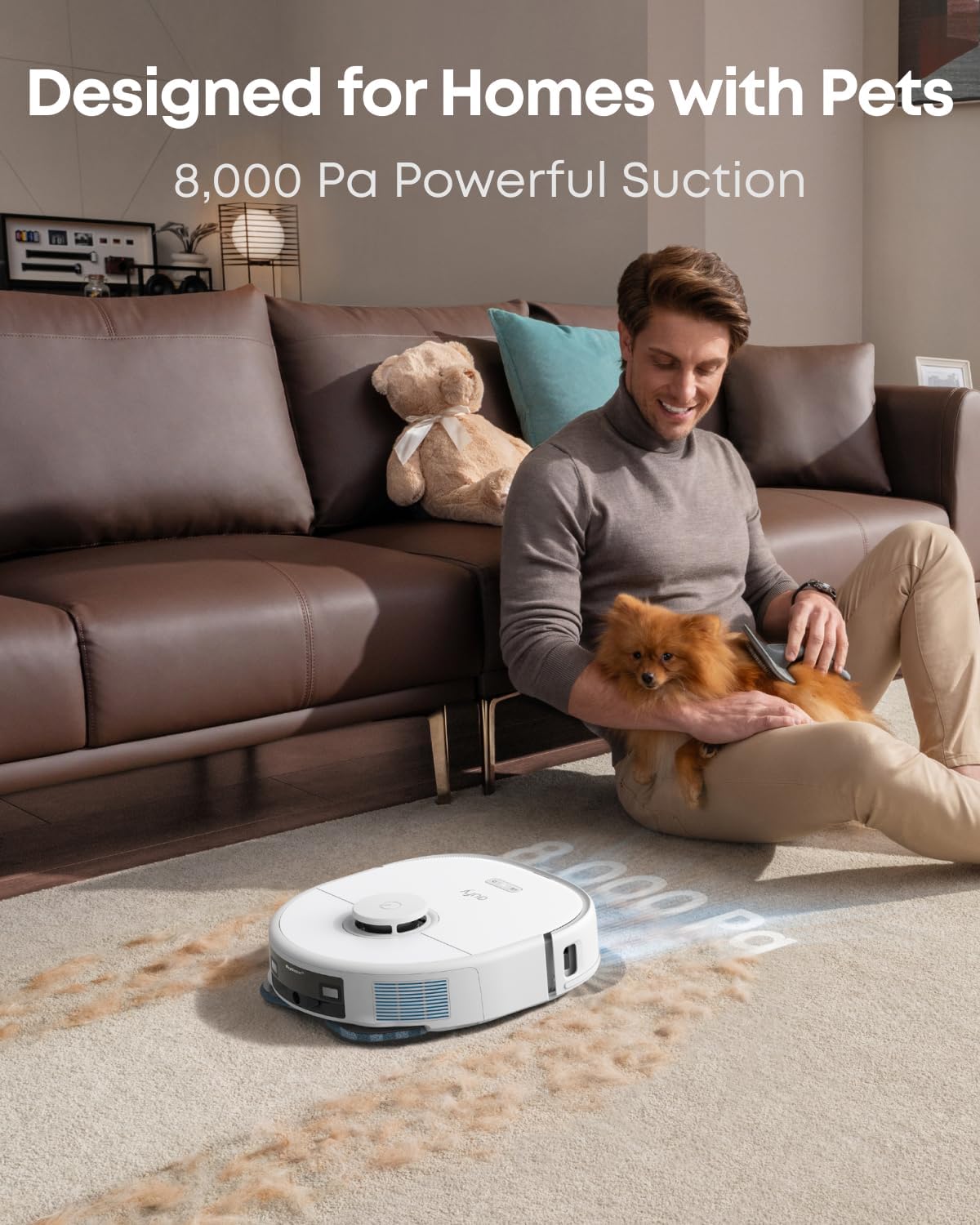 Detalle de eufy X10 Pro Omni Robot Vacuum and Mop, 8,000 Pa Suction, Auto-Lift Mops