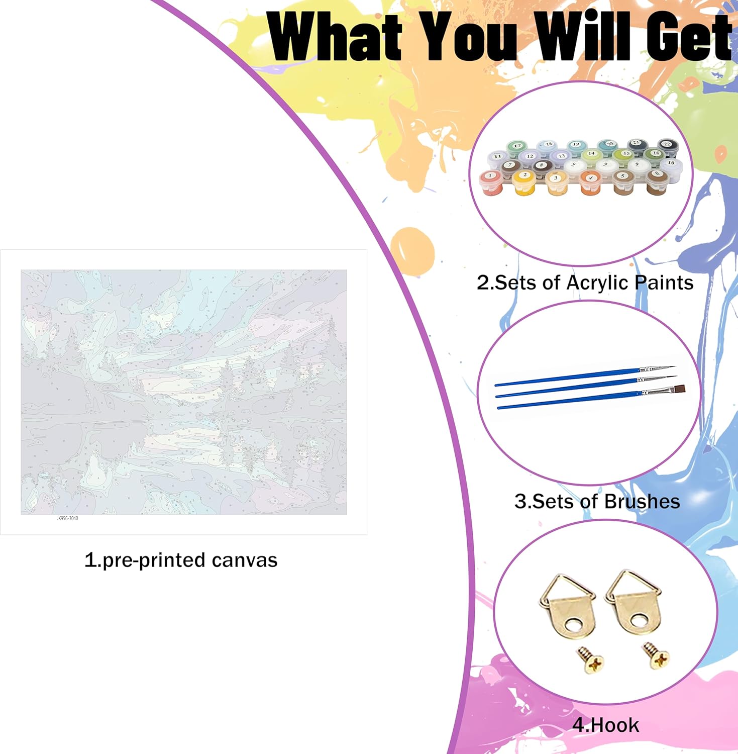 Thumbnail 4 de Hongyrjy Aurora Paint by Numbers 12x16 in canvas 🎨