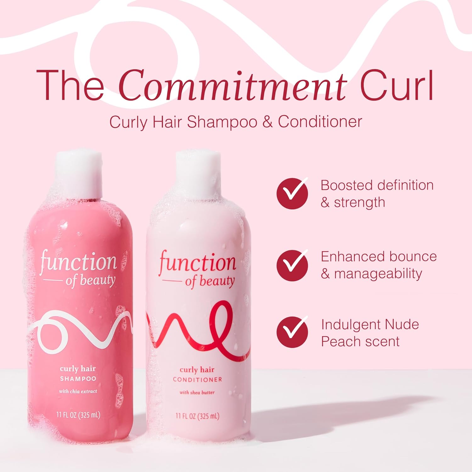 Detalle 2 de Function of Beauty Curly Hair Shampoo & Conditioner Set, Sulfate-Free with Chia & Shea