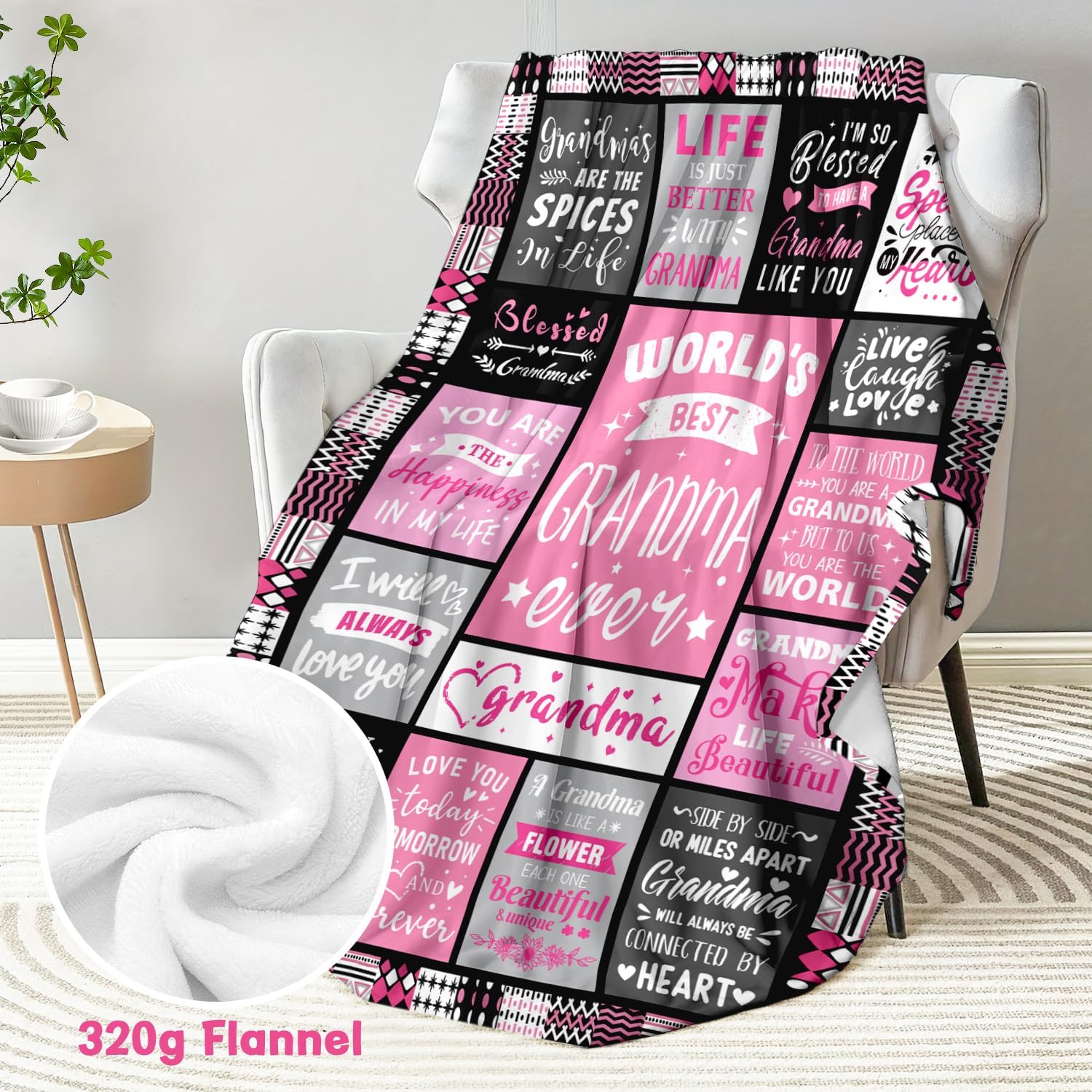 Thumbnail 6 de Warmiso Grandma Birthday Gifts – World's Best Grandma Ever Blanket (50x60 in)