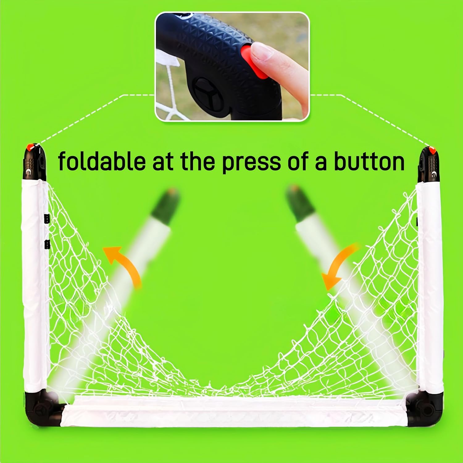 Detalle de KiBiGOAL foldable kids football goal set (indoor & outdoor) with pump, carry bag and No. 3 ball