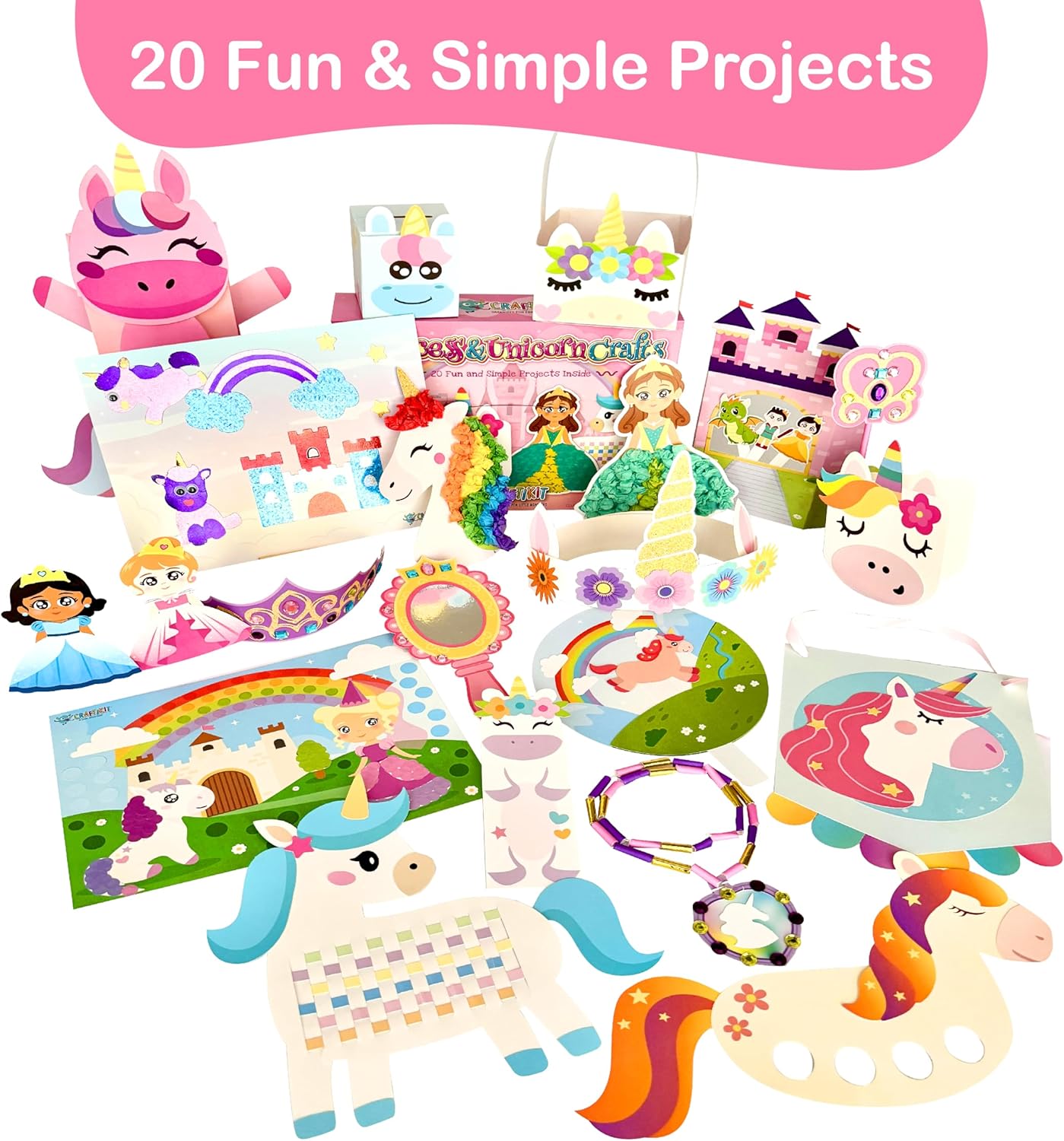 Thumbnail 3 de Craftikit 20 Award-Winning Princess & Unicorn Crafts for Kids (Ages 3-10) — All-In-One, Mess-Free Craft Box