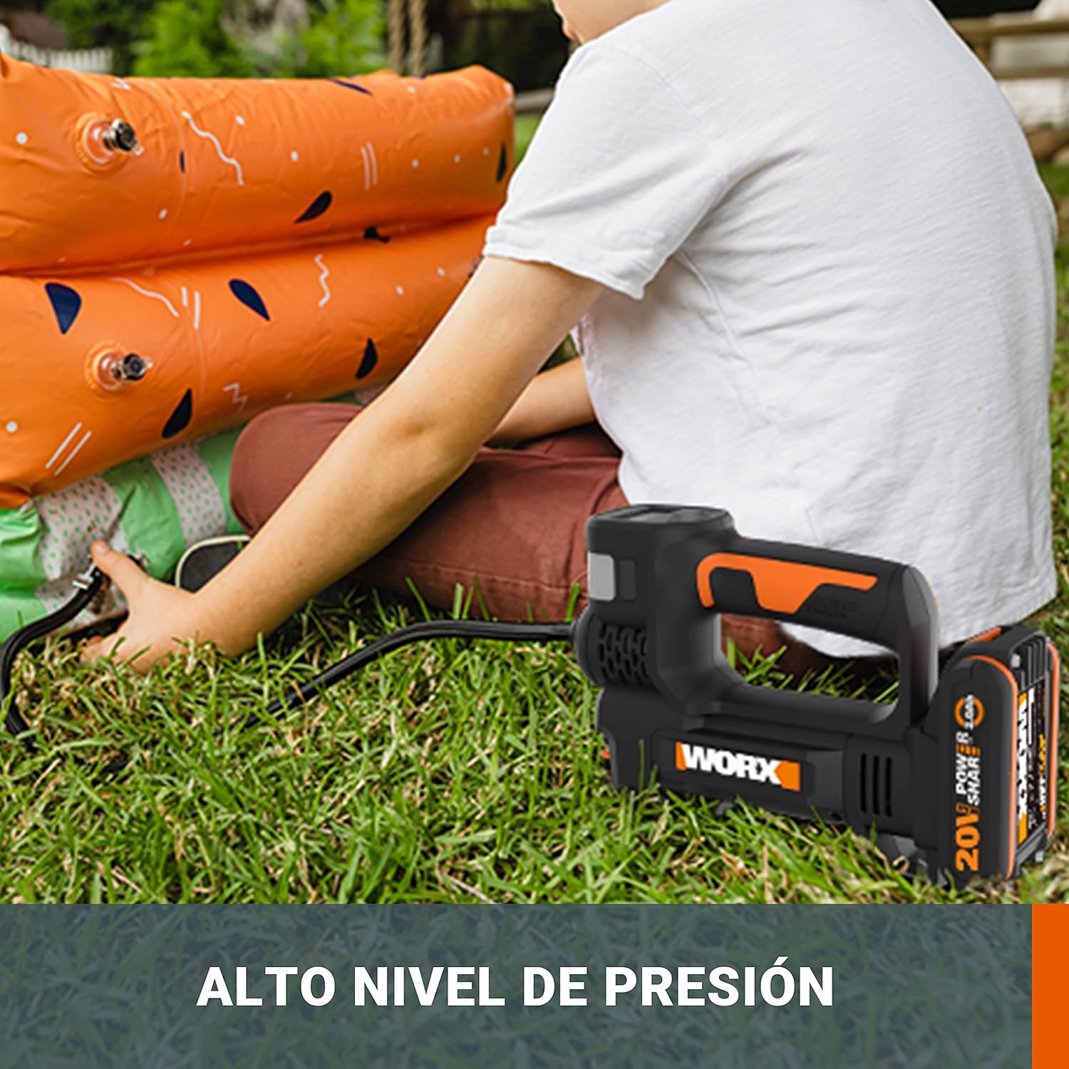 Detalle 1 de Worx WX092.9 Inflador multifunción 20V