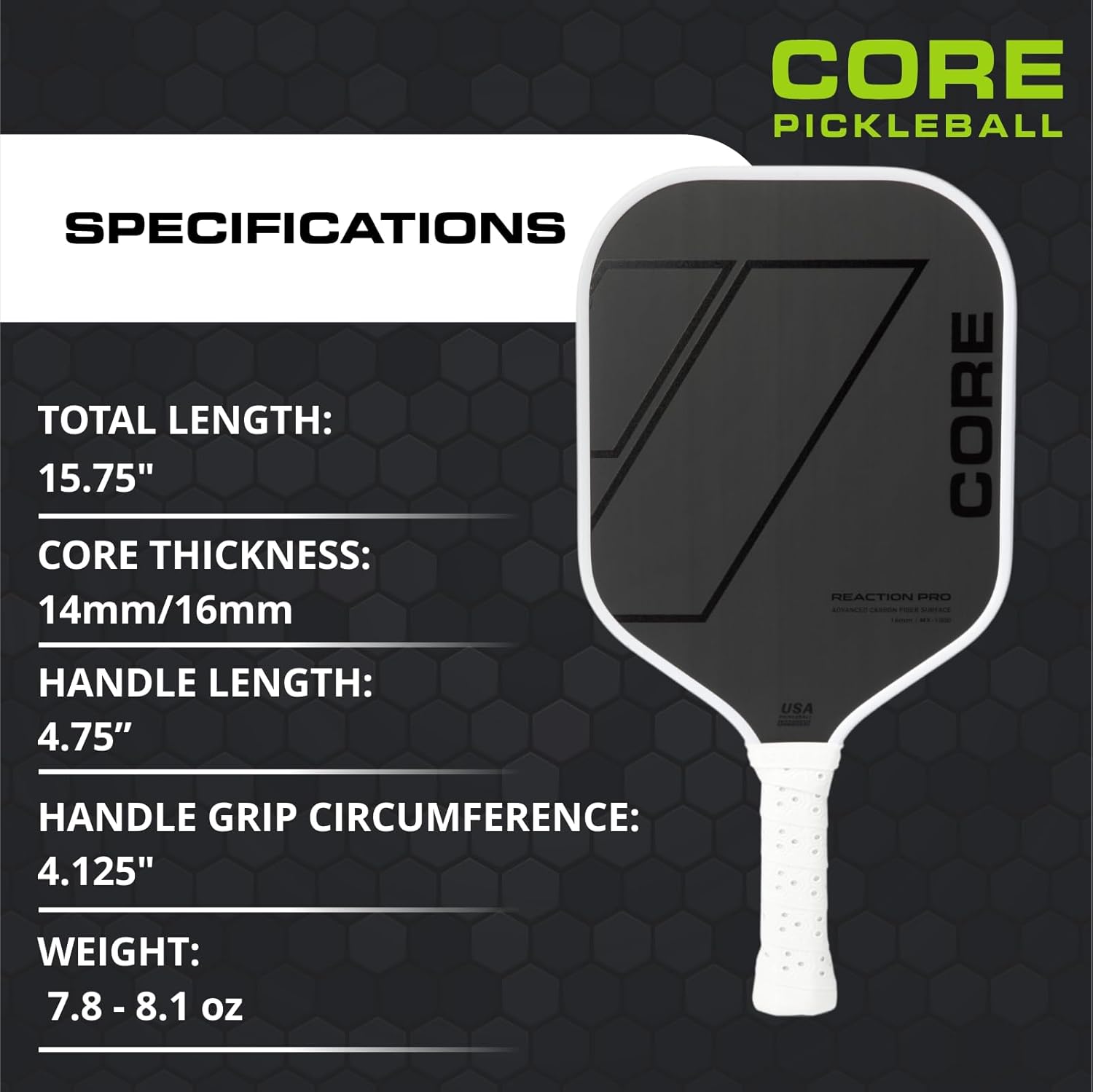 Thumbnail 6 de CORE Pickleball Carbon Fiber Paddles