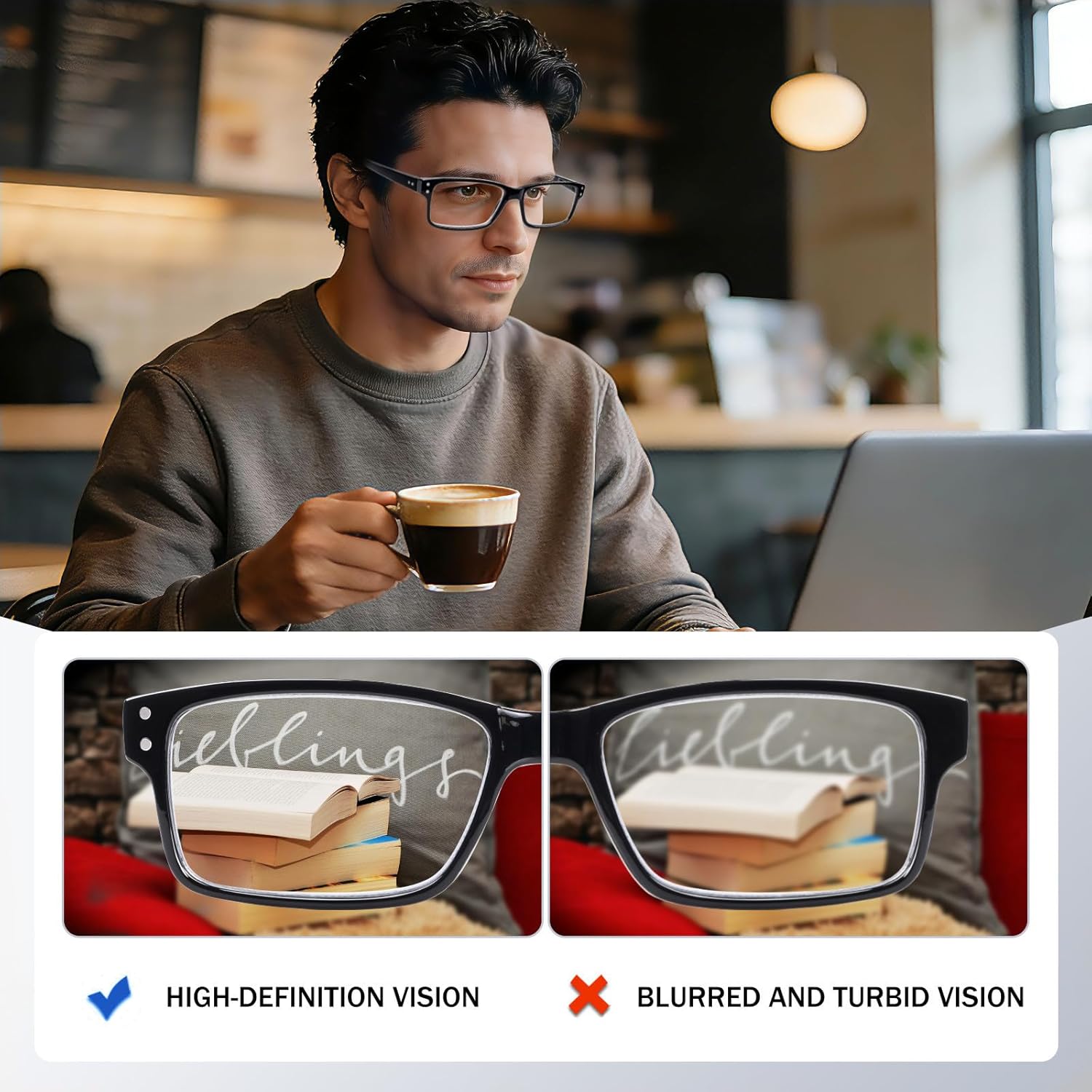 Thumbnail 5 de NORPERWIS Reading Glasses 5 Pairs with Spring Hinges — Quality Readers (1.50) in 5BLACK