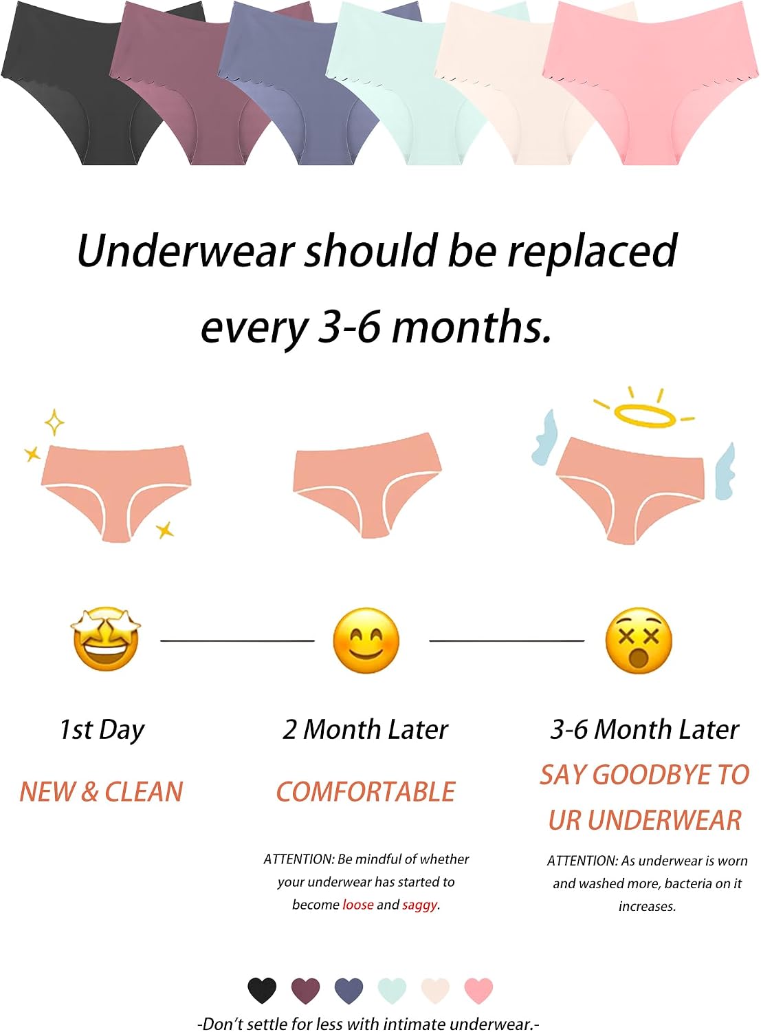 Thumbnail 6 de High-Waisted Seamless Cheeky Underwear for Women, 6-Pack with Cotton Crotch