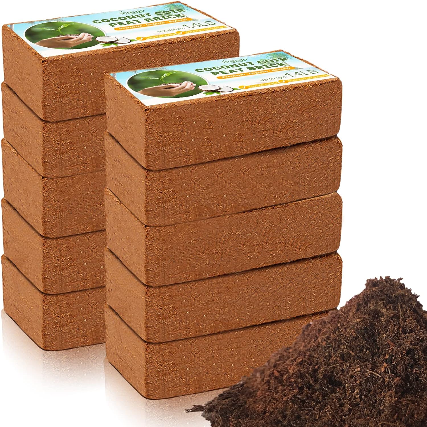 Detalle de Legigo LG-Coco Bricks-10set Organic Coco Coir Bricks, 10-Pack