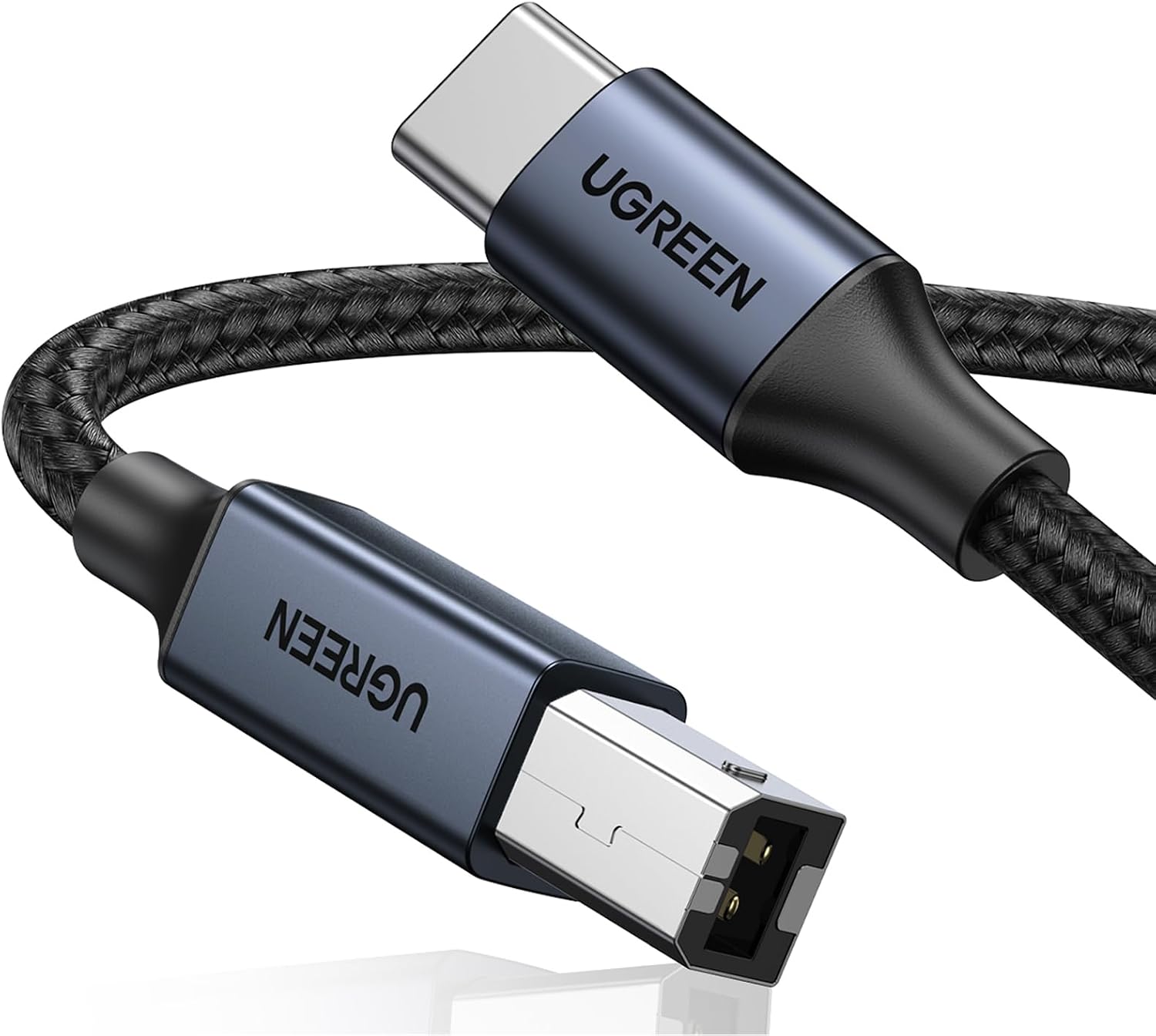 Detalle de UGREEN USB B to USB C 1M printer cable