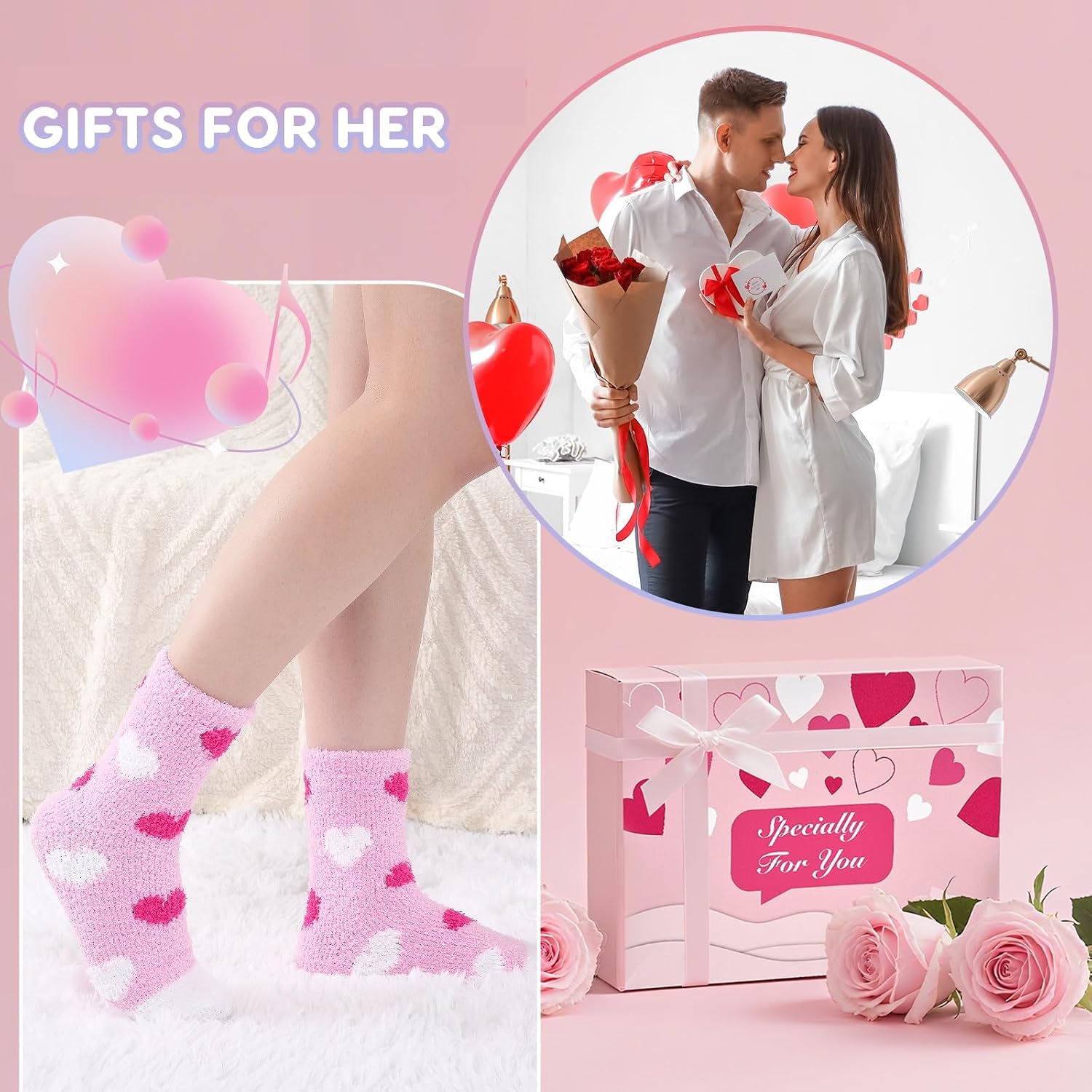 Thumbnail 2 de Niofind Chaussettes Chaudes Femme 36-42 Corail