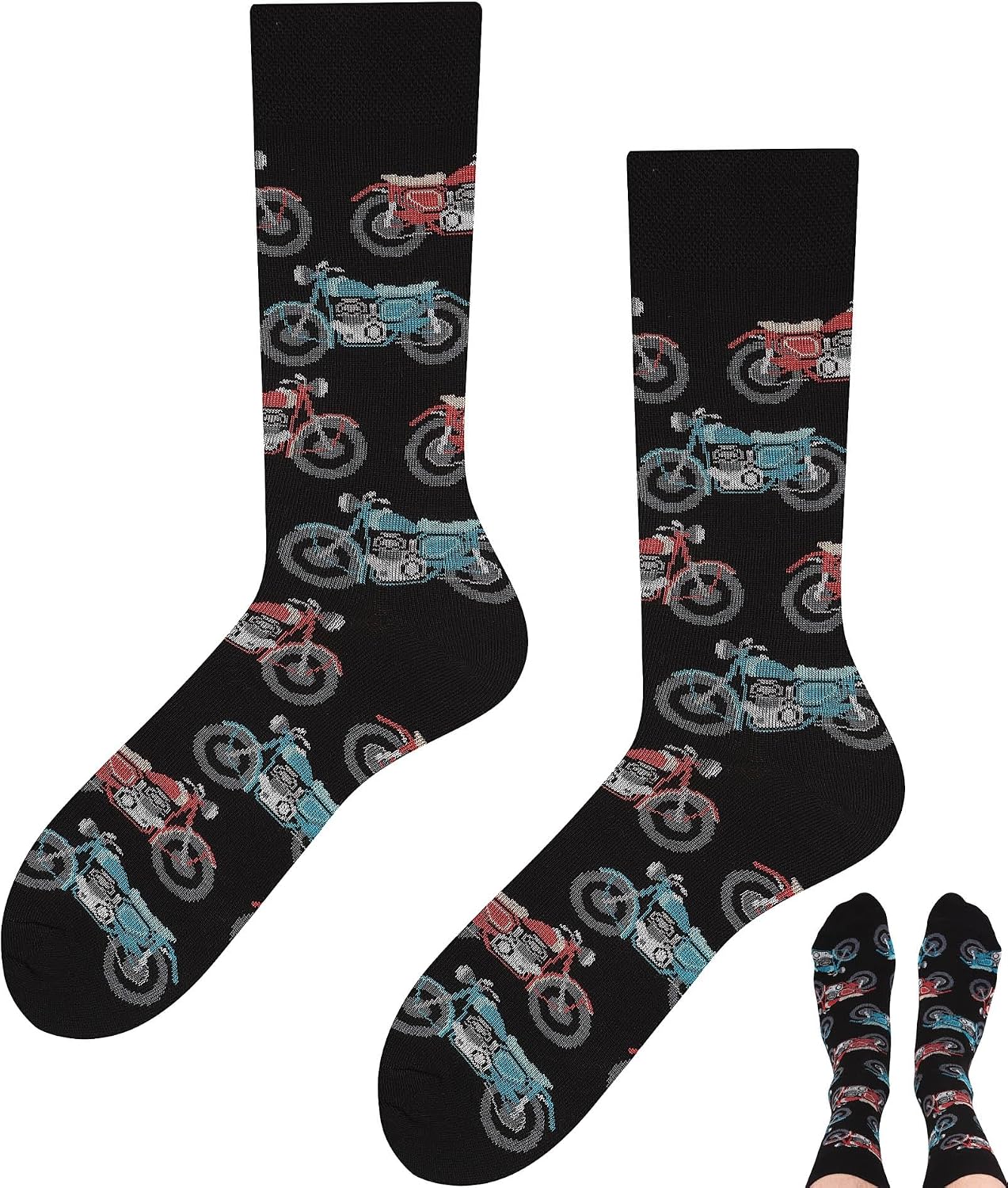 Detalle de TODO Colours Lustige Socken mit Motorradmotiv 40°C