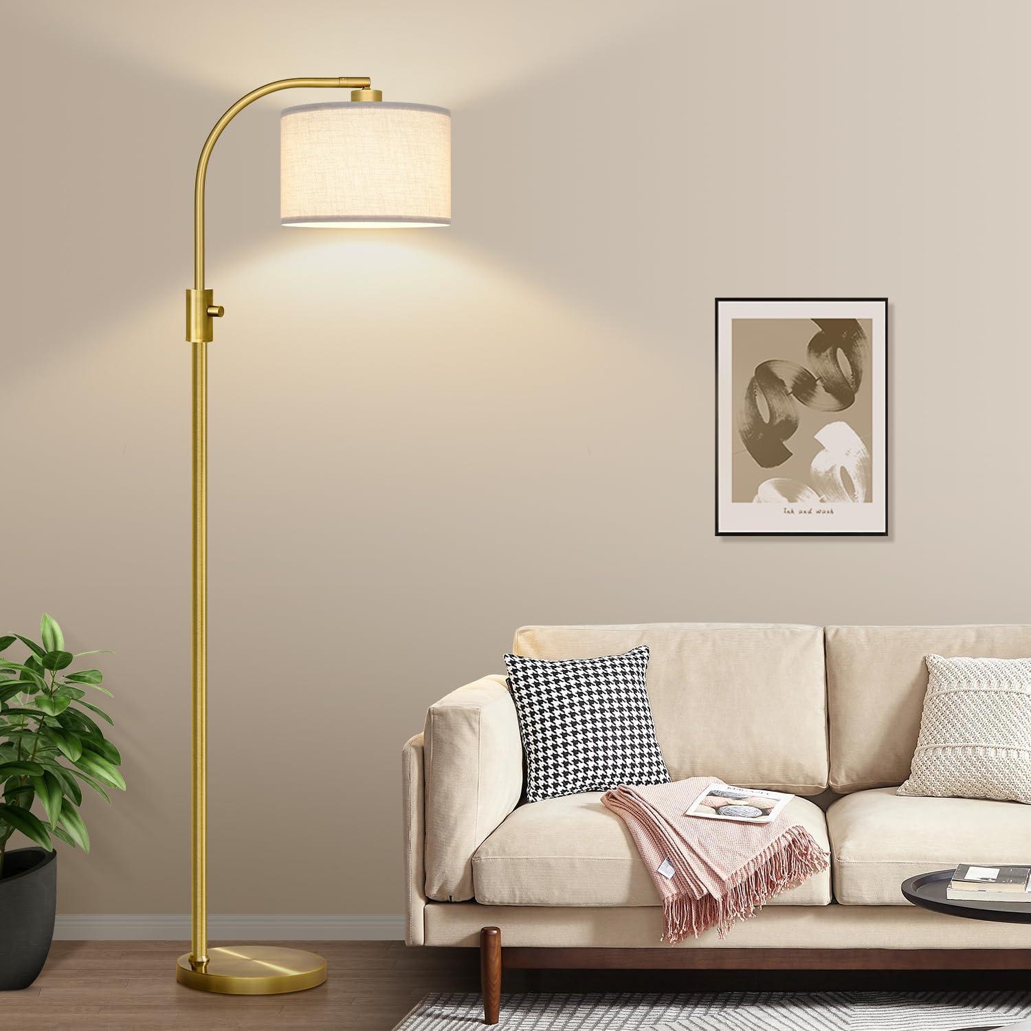 Detalle 1 de Nintiue Floor Lamp with Linen Shade