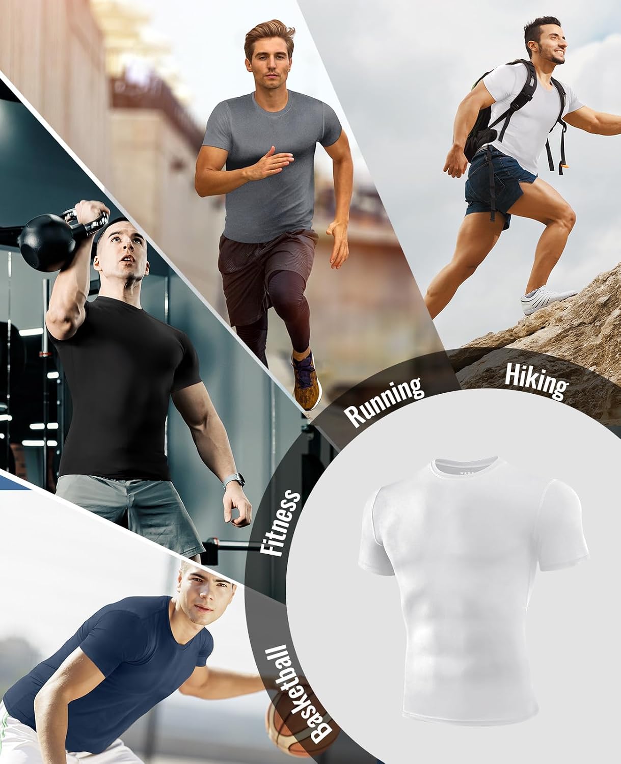 Thumbnail 5 de Niksa Men’s Compression Shirt (3-pack) – Quick-dry short-sleeve gym base layer