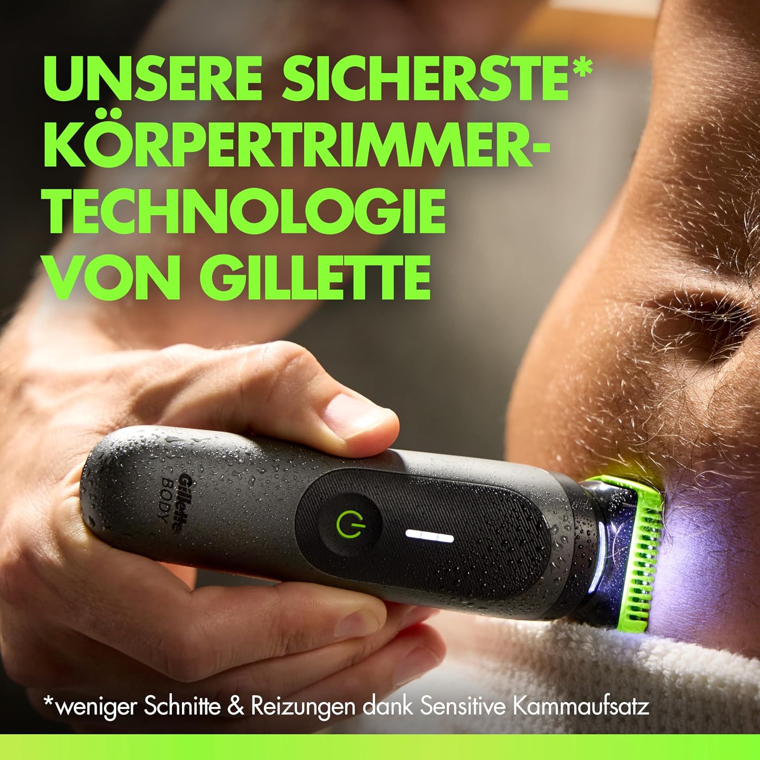 Detalle 2 de GilletteLabs i7 Body + Intimate Trimmer Herren – SkinFirst-Technologie, AquaGrip & LED-Licht