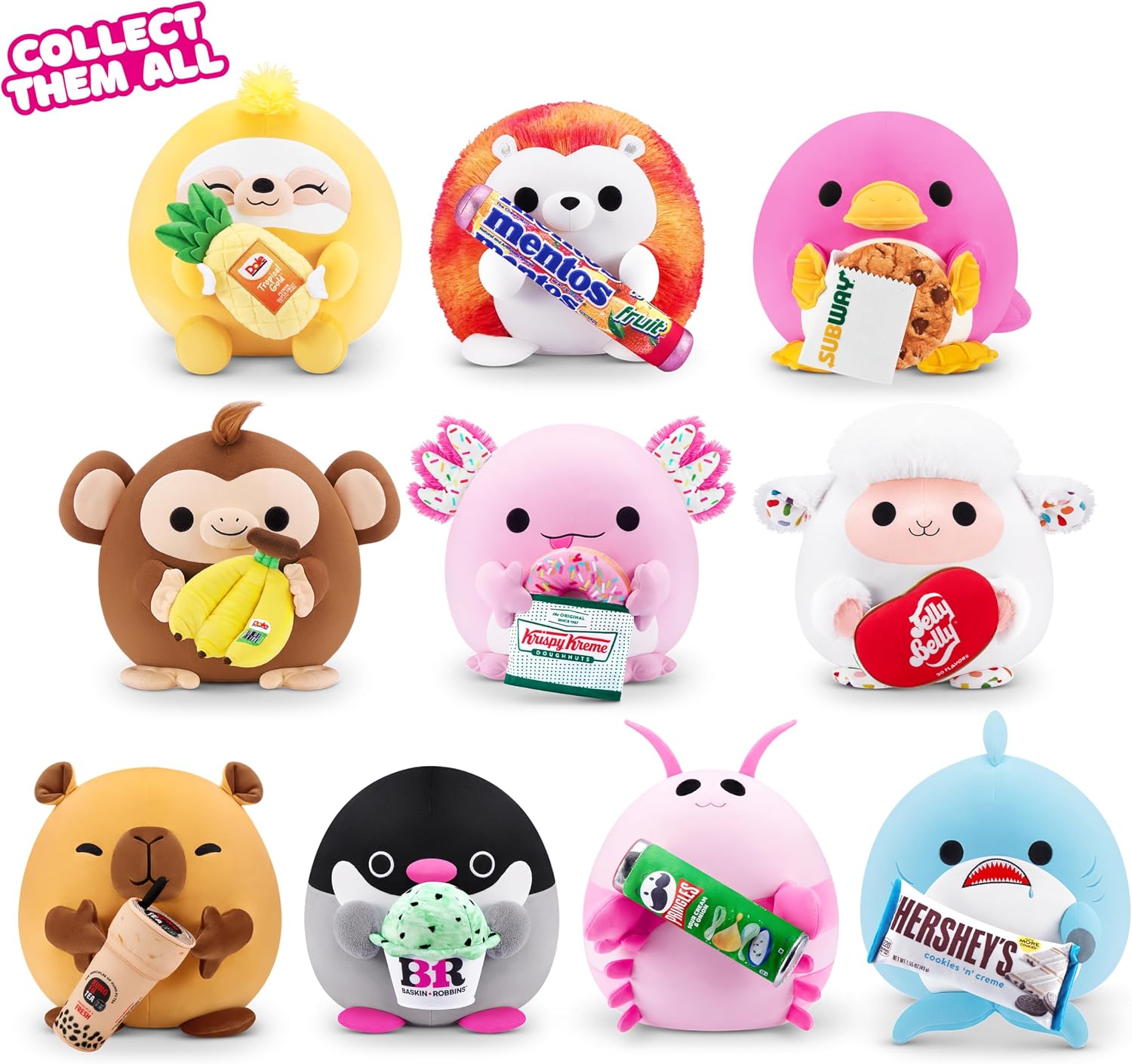 Detalle de Snackle Serie 2 da 20 cm ZURU, peluche schiacciabile con accessorio snack Pink Shrimp