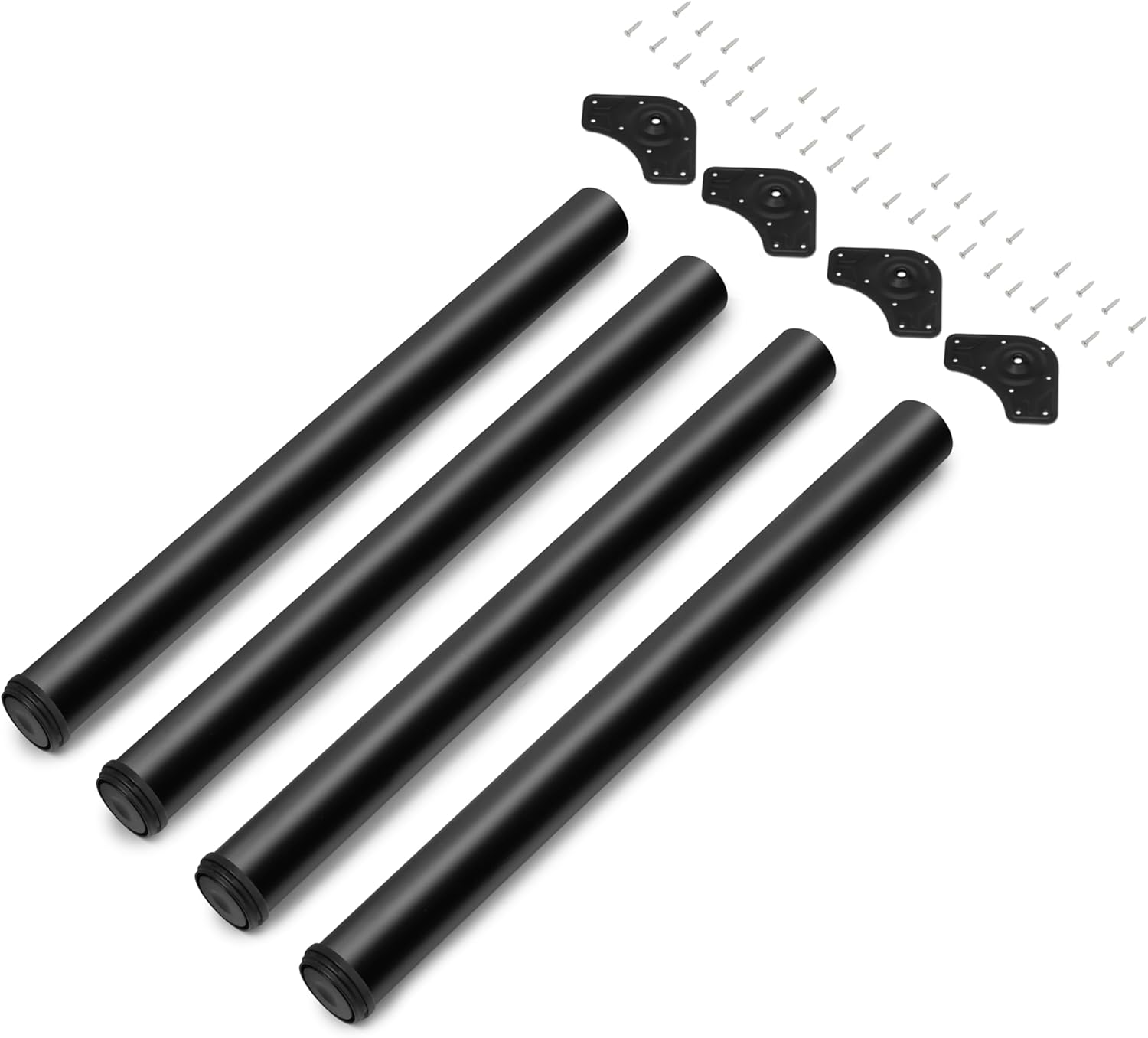 Imagen de Emuca - Gambe regolabili per tavolo Ø60, kit 4 piedi in acciaio, altezza regolabile 710-730 mm, colore nero en OfertitasTOP