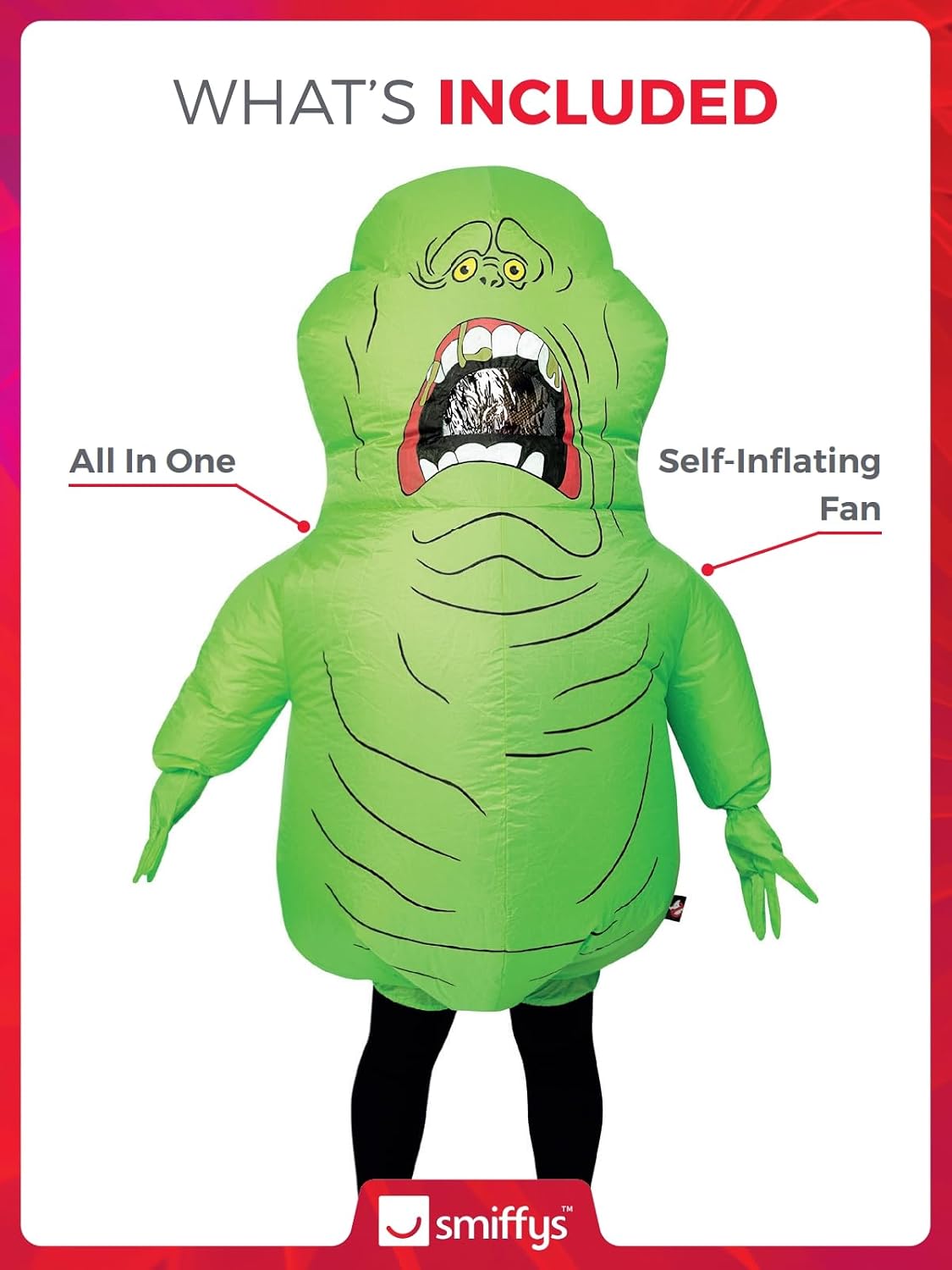 Detalle 2 de Smiffys Disfraz hinchable Slimer con ventilador 🎭