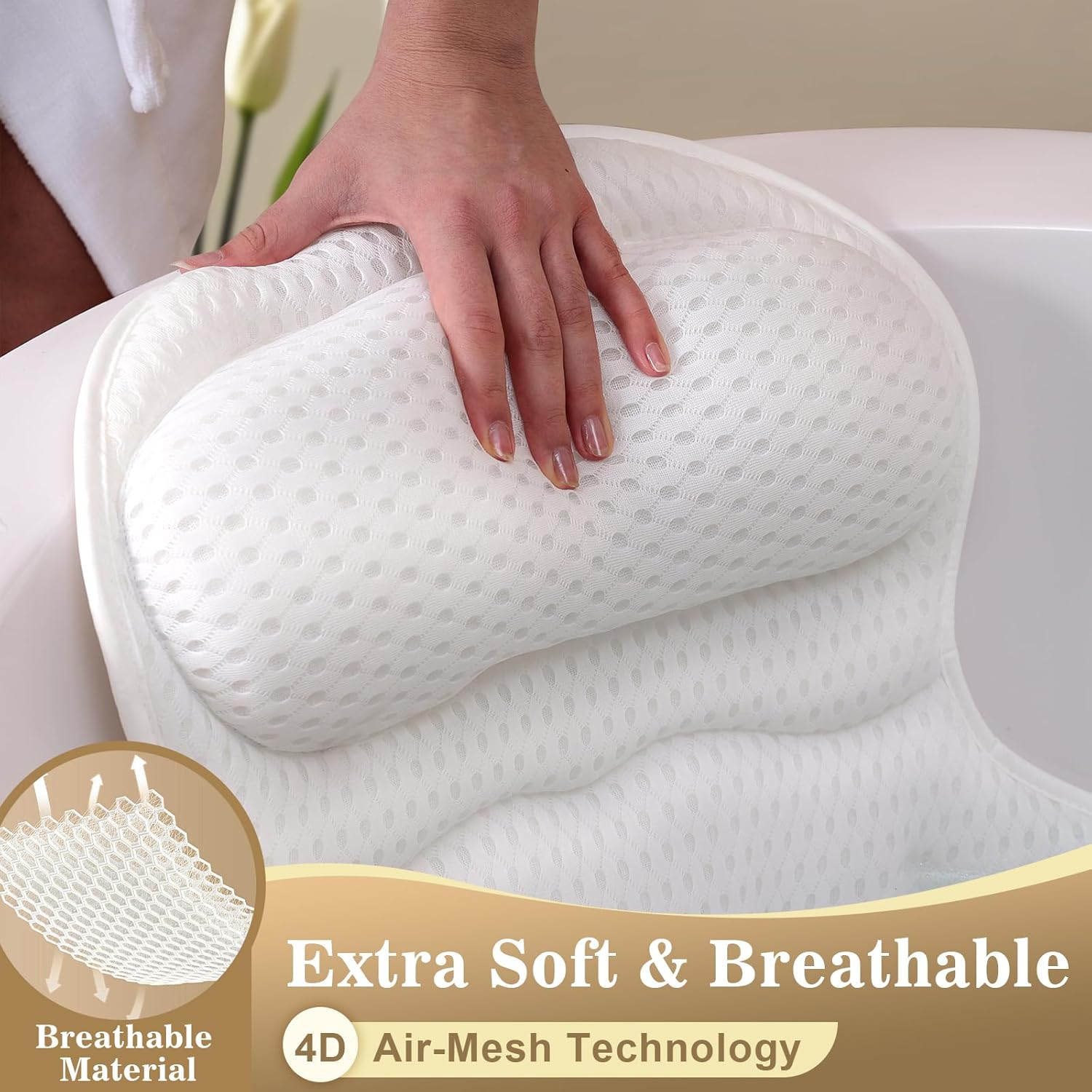 Detalle de Binobella Bath Pillow Bathtub Pillow