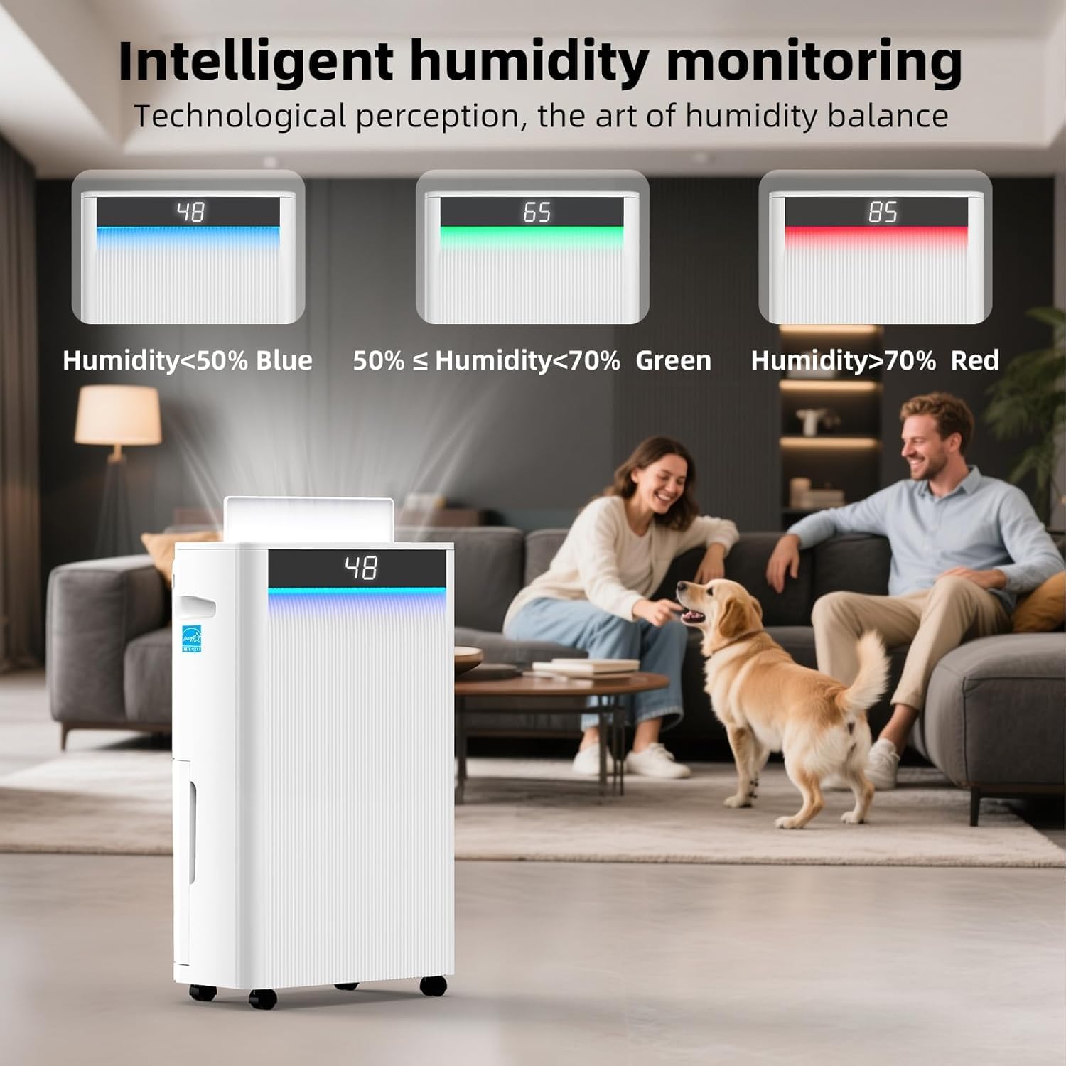 Detalle de Niuteri FDD20-5270ZV1R5-E 80-Pint Dehumidifier, ENERGY STAR 2025, Drain Hose