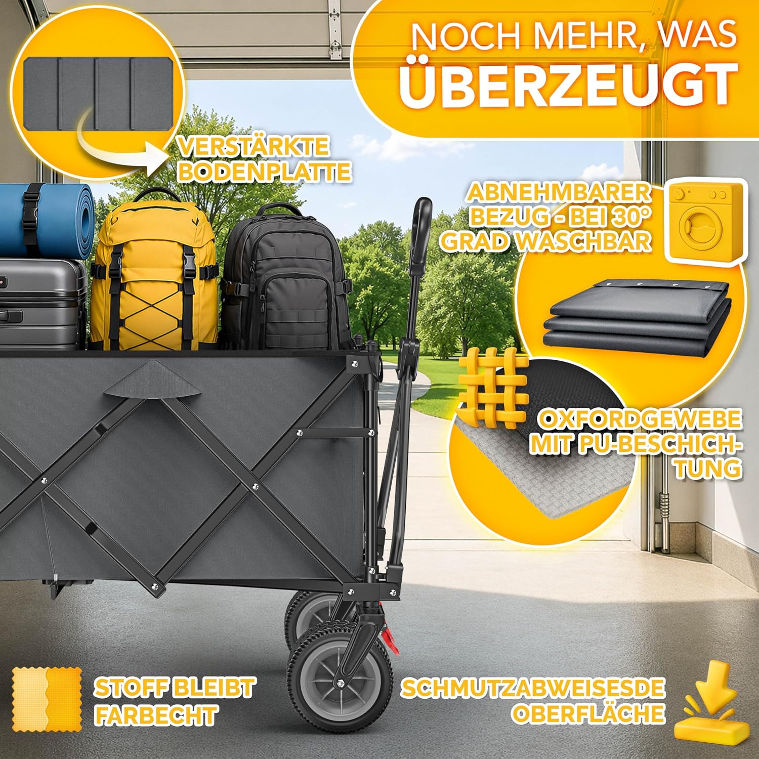Thumbnail 5 de TRESKO TKGV_TKHW opvouwbare transportwagen, 300 l met rem en rubberbanden