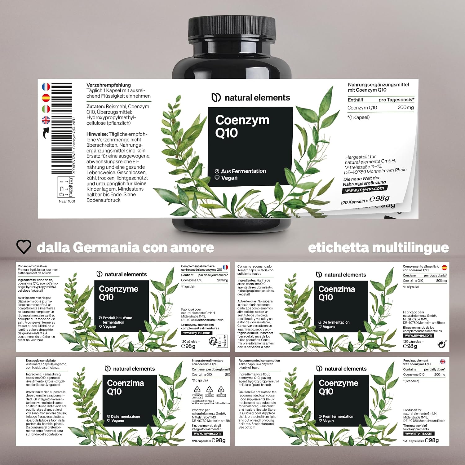Thumbnail 4 de Coenzima Q10 puro 200 mg – 120 capsule vegane (4 mesi) – COQ10 da fermentazione del mais