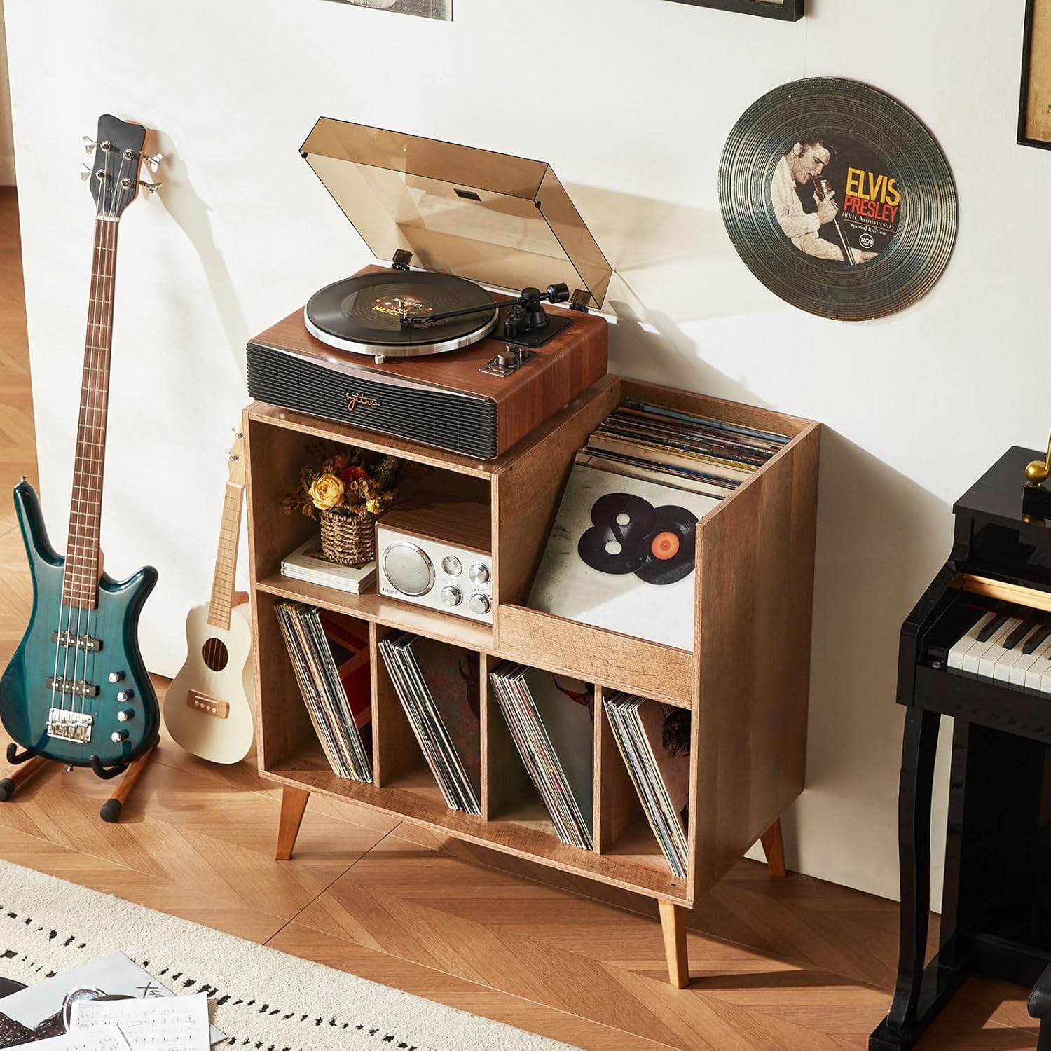 Thumbnail 4 de Large record stand with storage for 300 albums